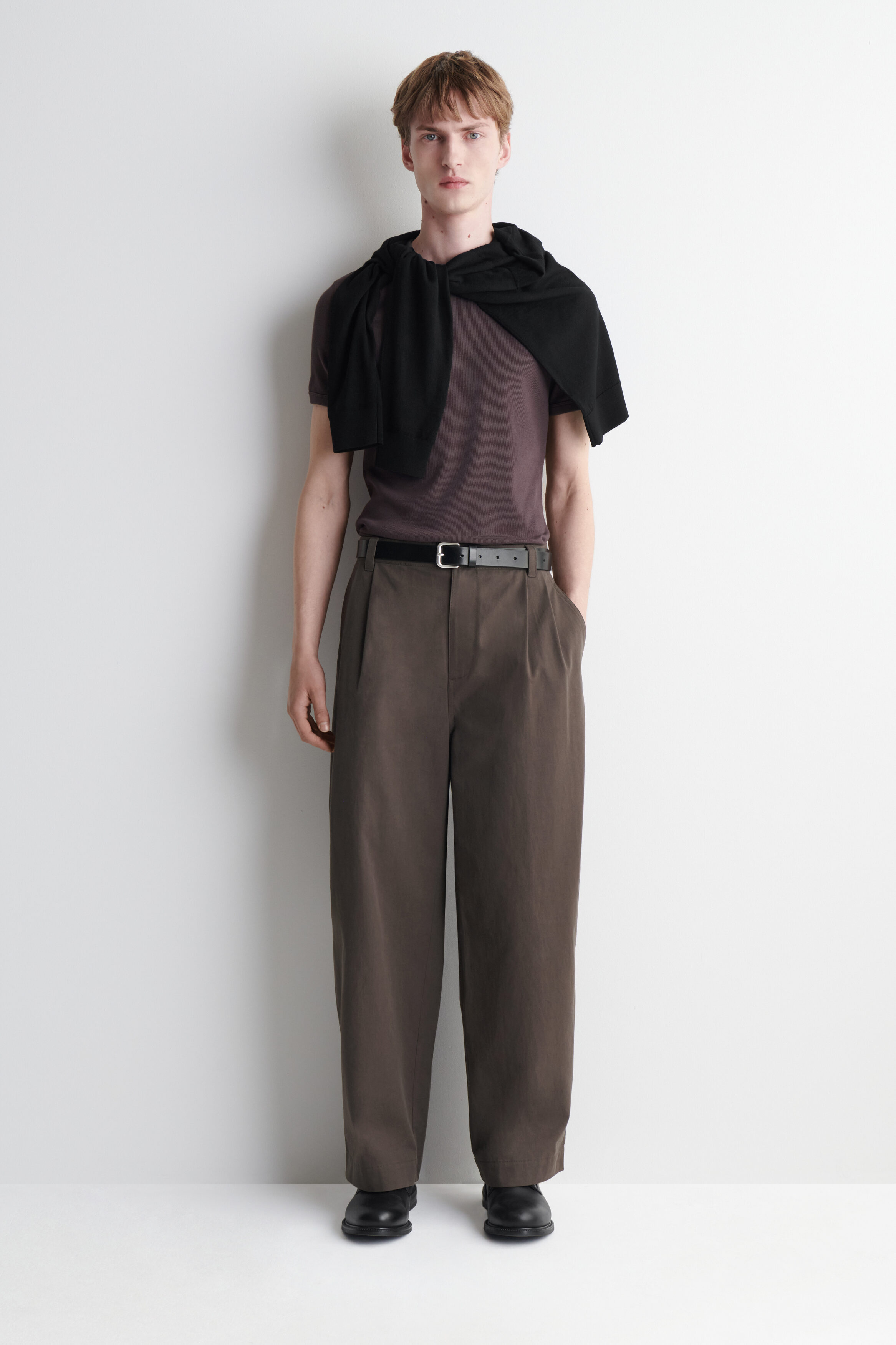 COTTON RELAXED-FIT BARREL-LEG UTILITY PANTS
