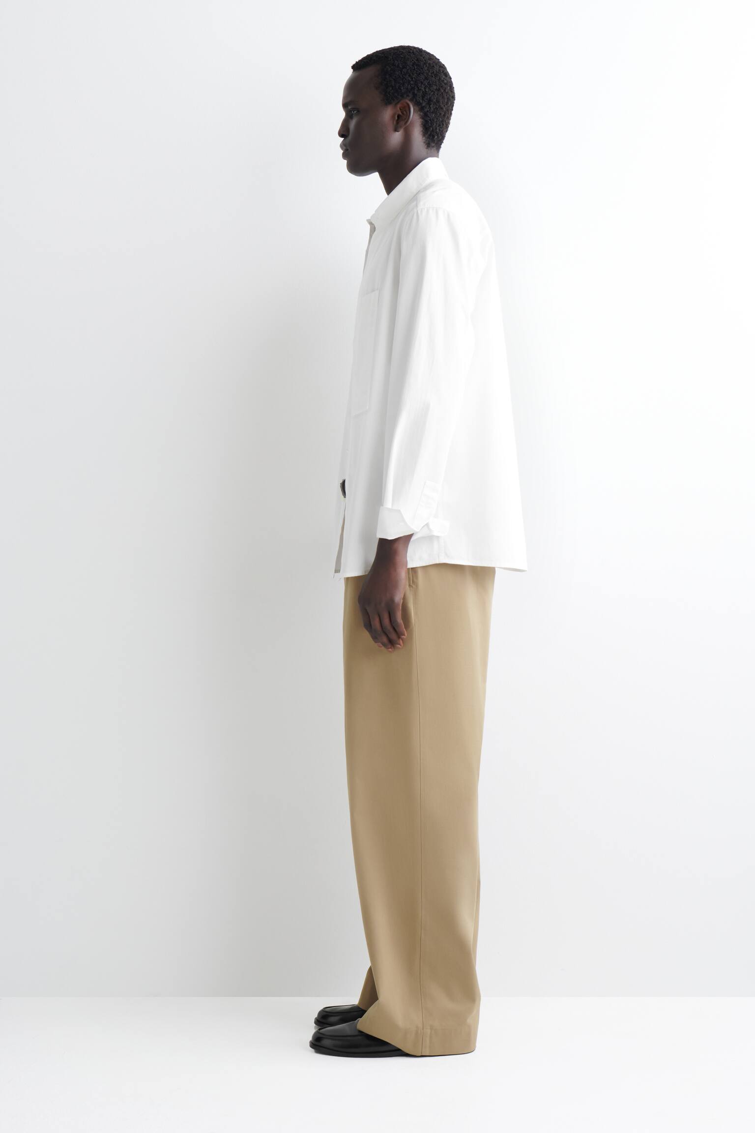 SLIM POCKET-DETAIL PIMA COTTON SHIRT - WHITE - 7