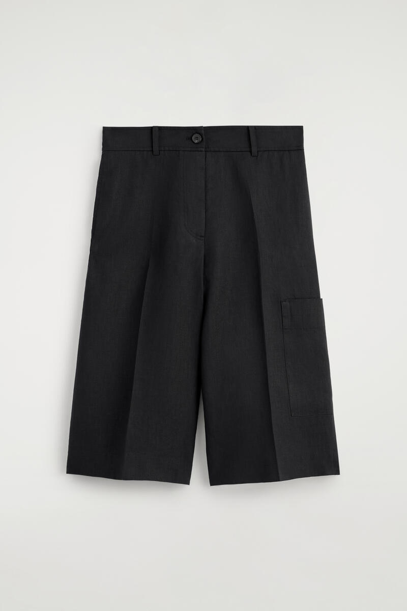 Linen Utility Bermuda Shorts