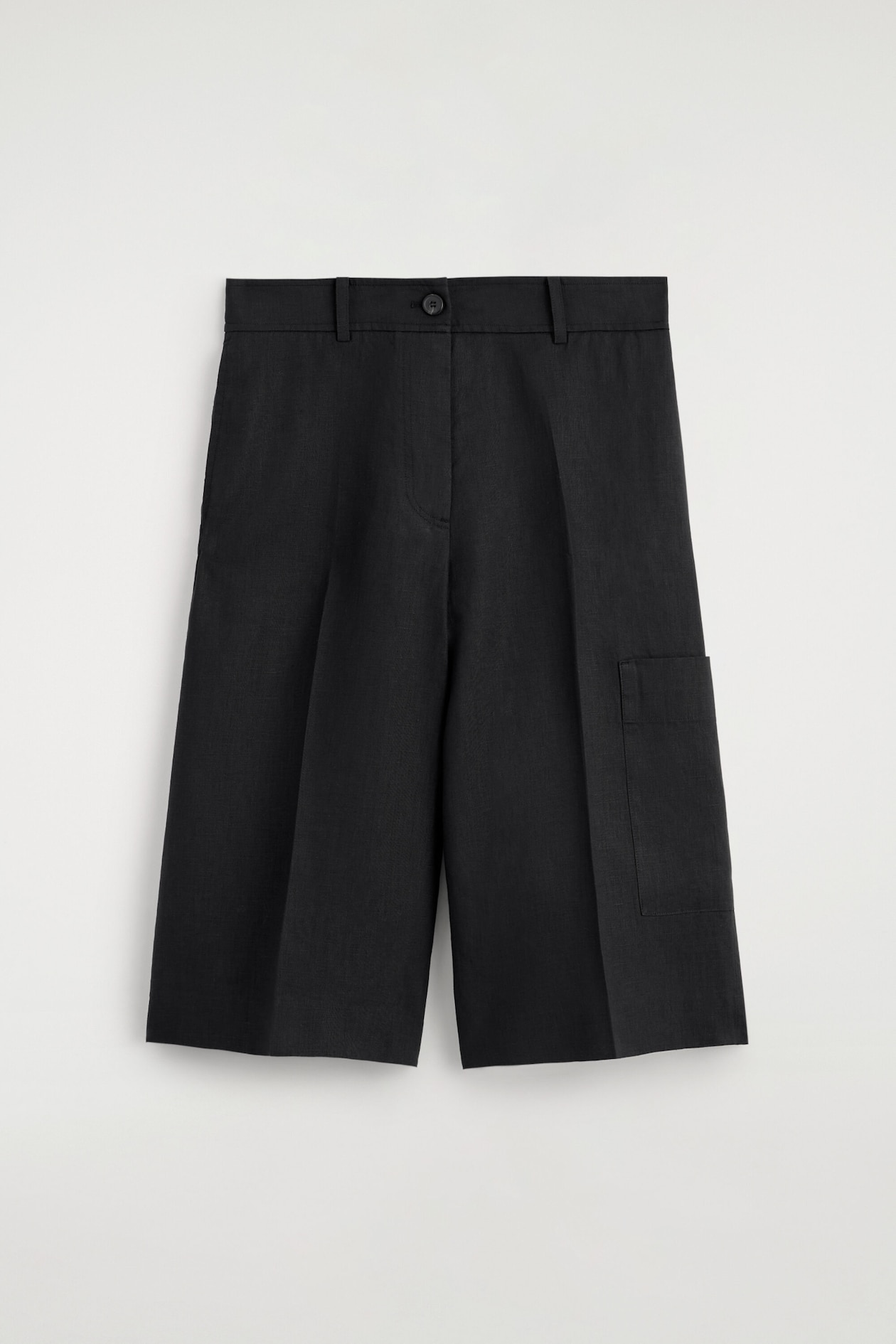LINEN UTILITY BERMUDA SHORTS