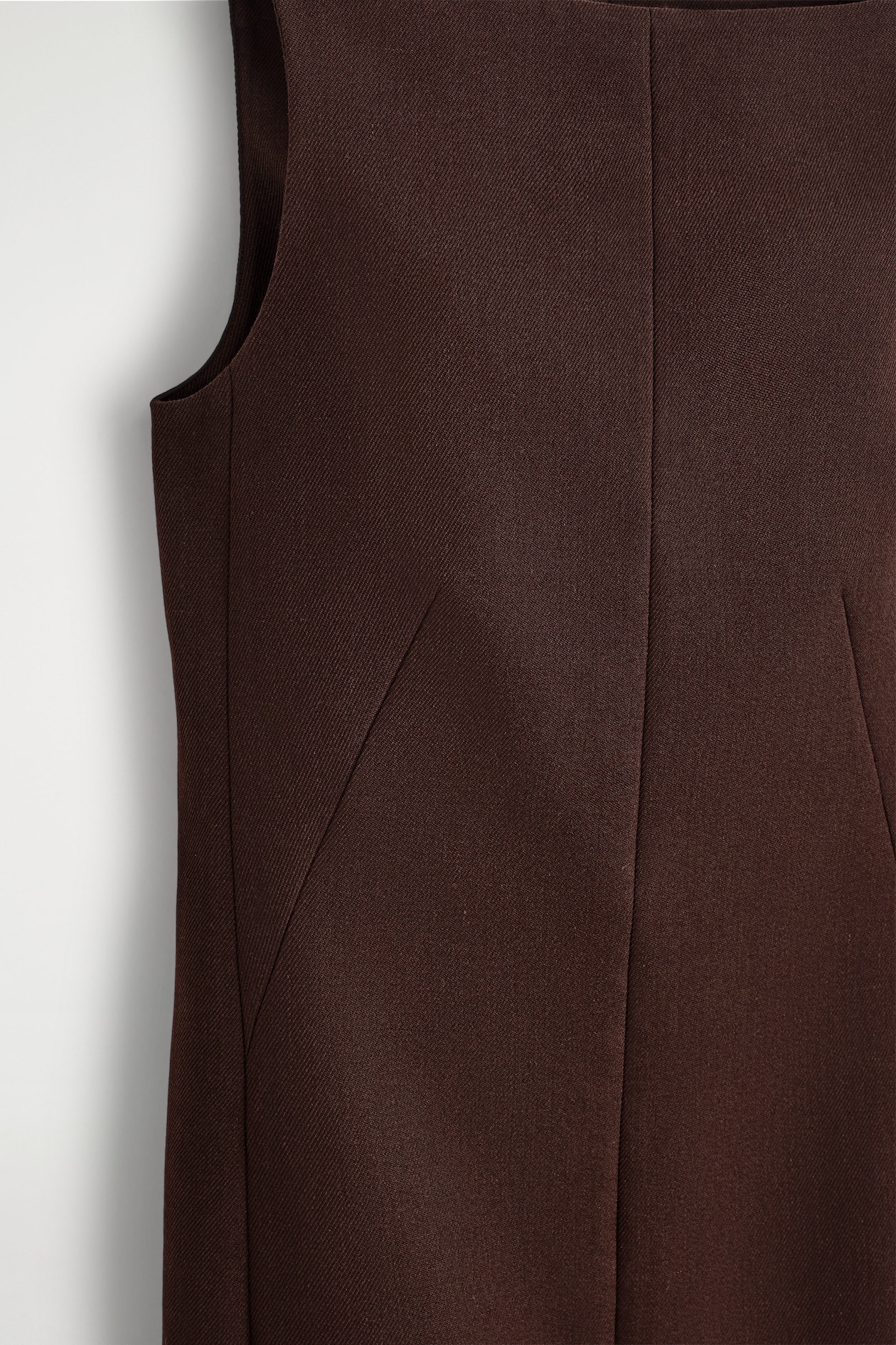 COS Women's Tailored Wool Midi Dress in Brown | Cotton | Size: 12