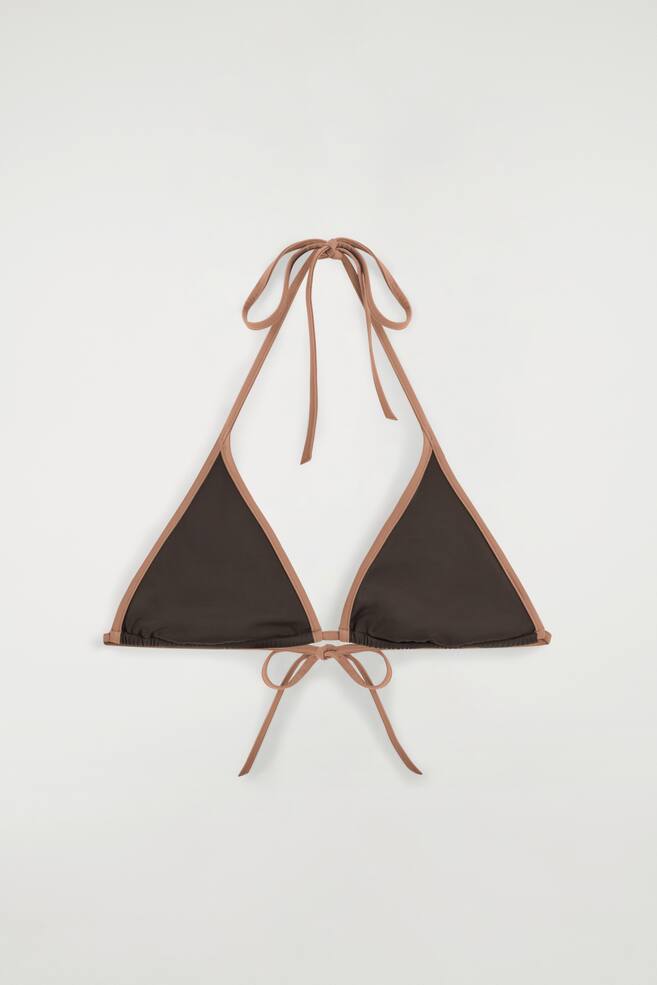 TOP BIKINI TRIUNGHI CU BORDURĂ CONTRASTANTĂ - MARO / TERACOTĂ/TERACOTĂ / ALB/ALB / ROȘU - 1