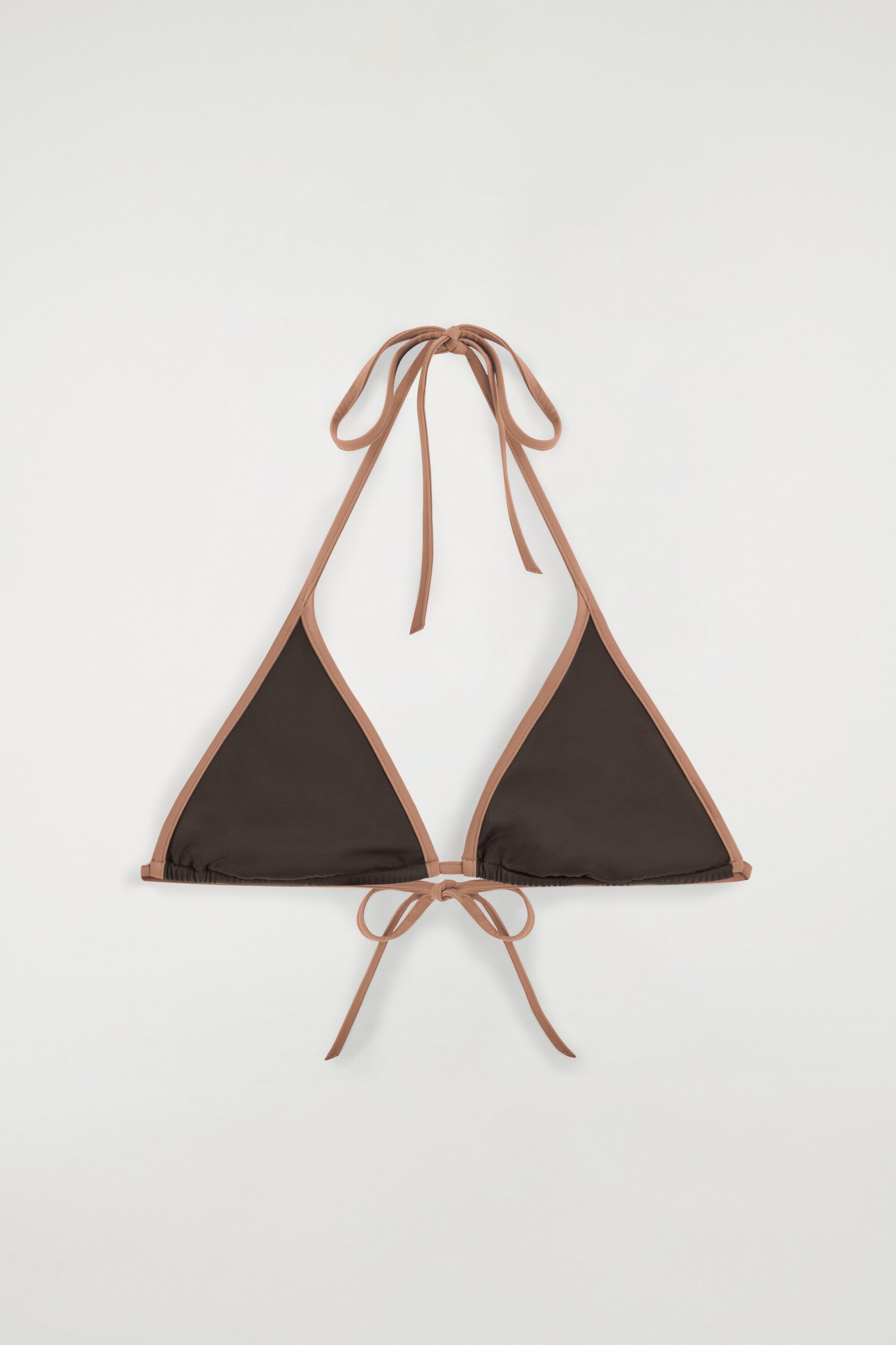 CONTRAST-TRIMMED TRIANGLE BIKINI TOP