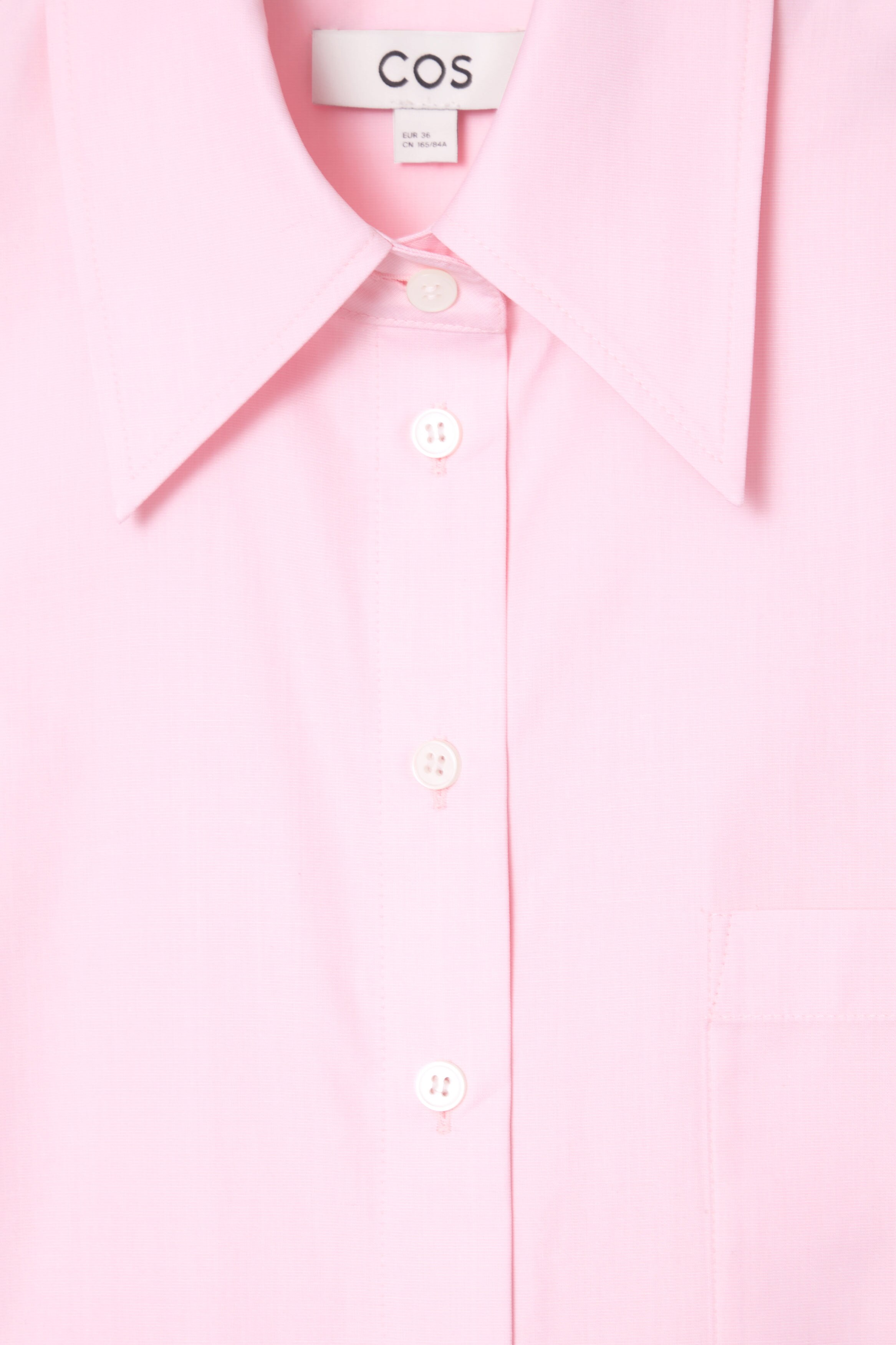 RELAXED SHORT-SLEEVED COTTON SHIRT - LIGHT PINK | COS