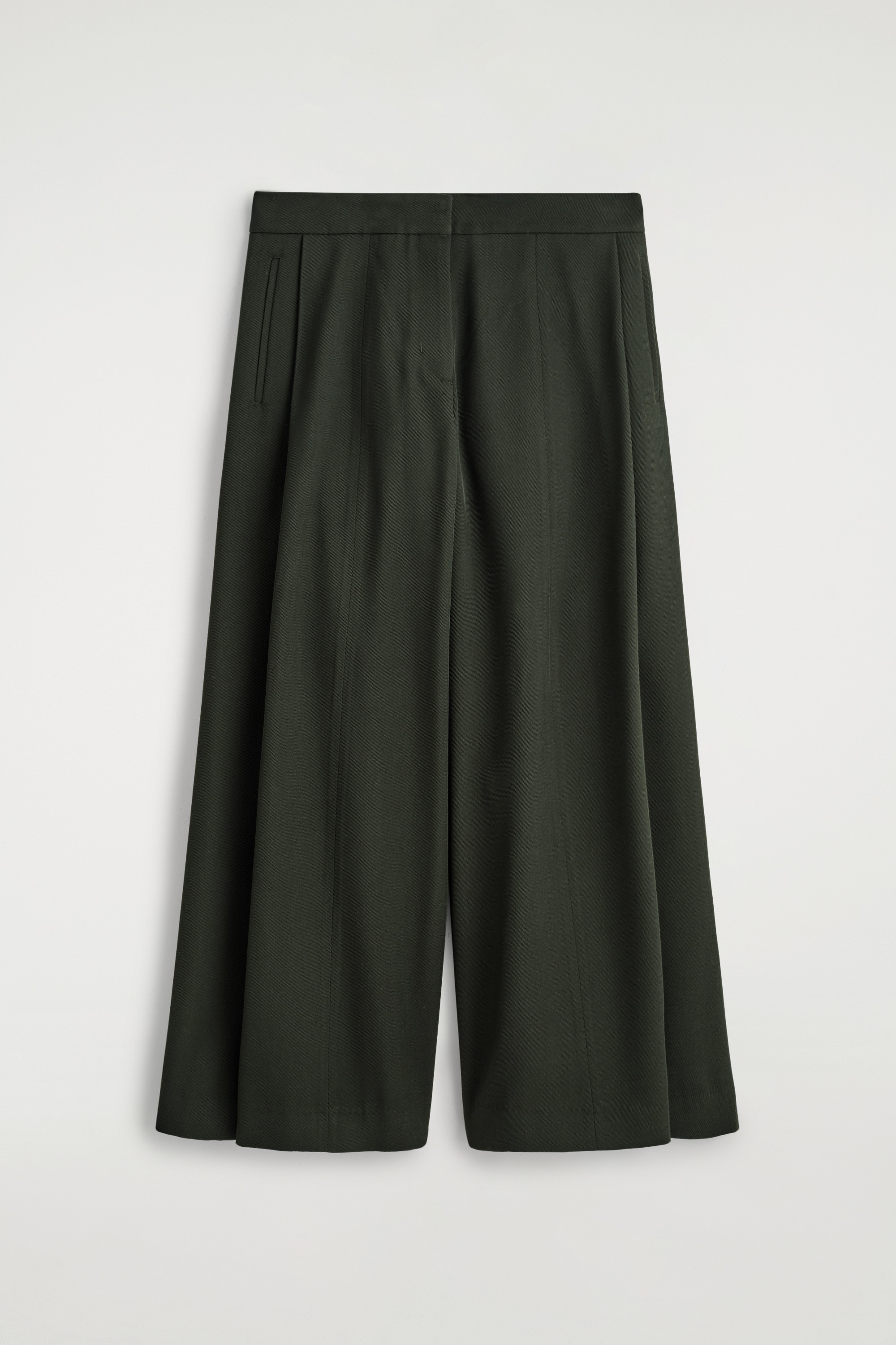 PANTALON LARGE DÉCONTRACTÉ EN LAINE MÉLANGÉE - VERT FONCÉ/BORDEAUX/NOIR