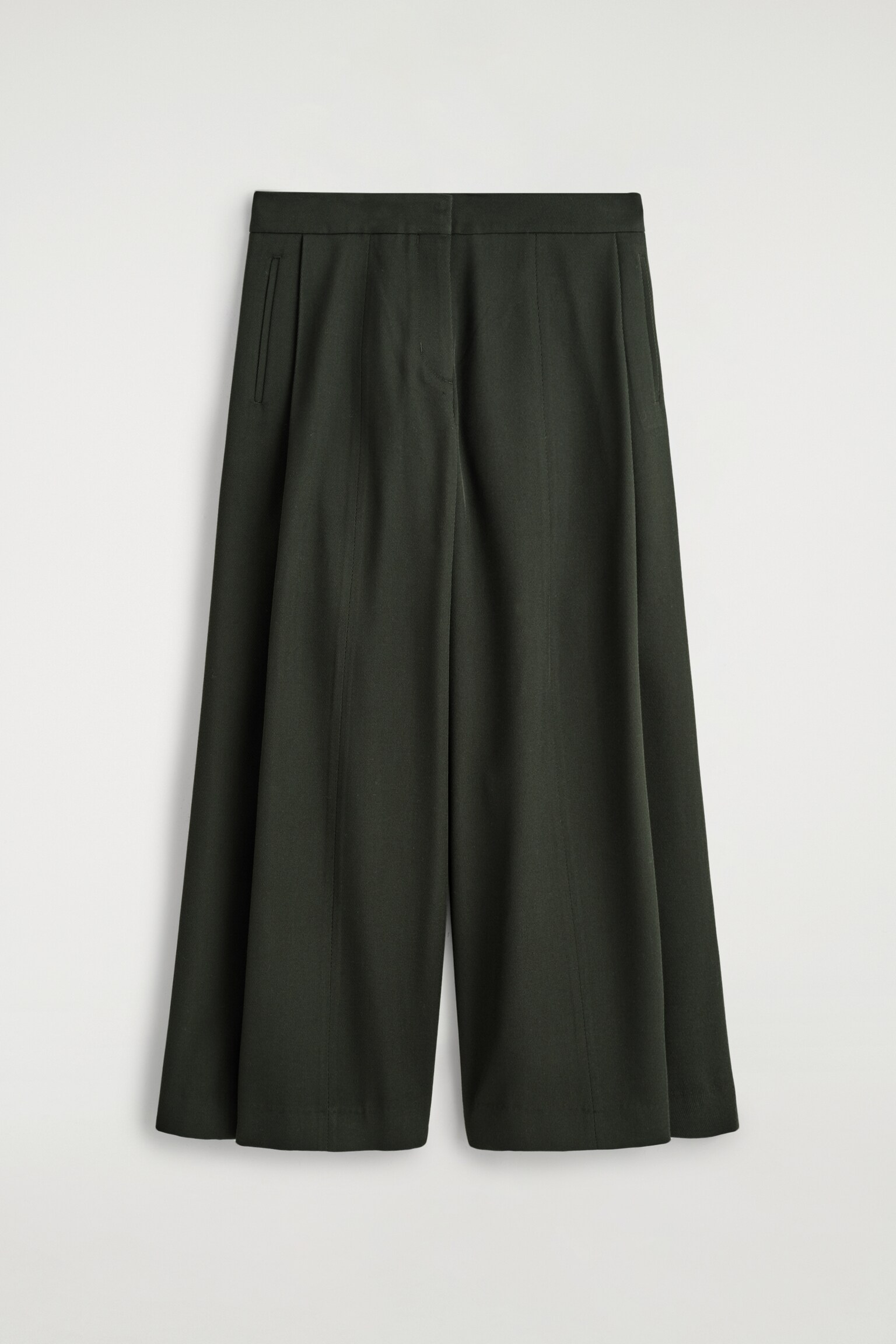 PANTALONI RILASSATI IN MISTO LANA A GAMBA LARGA - VERDE SCURO/BORDEAUX/NERO - 2