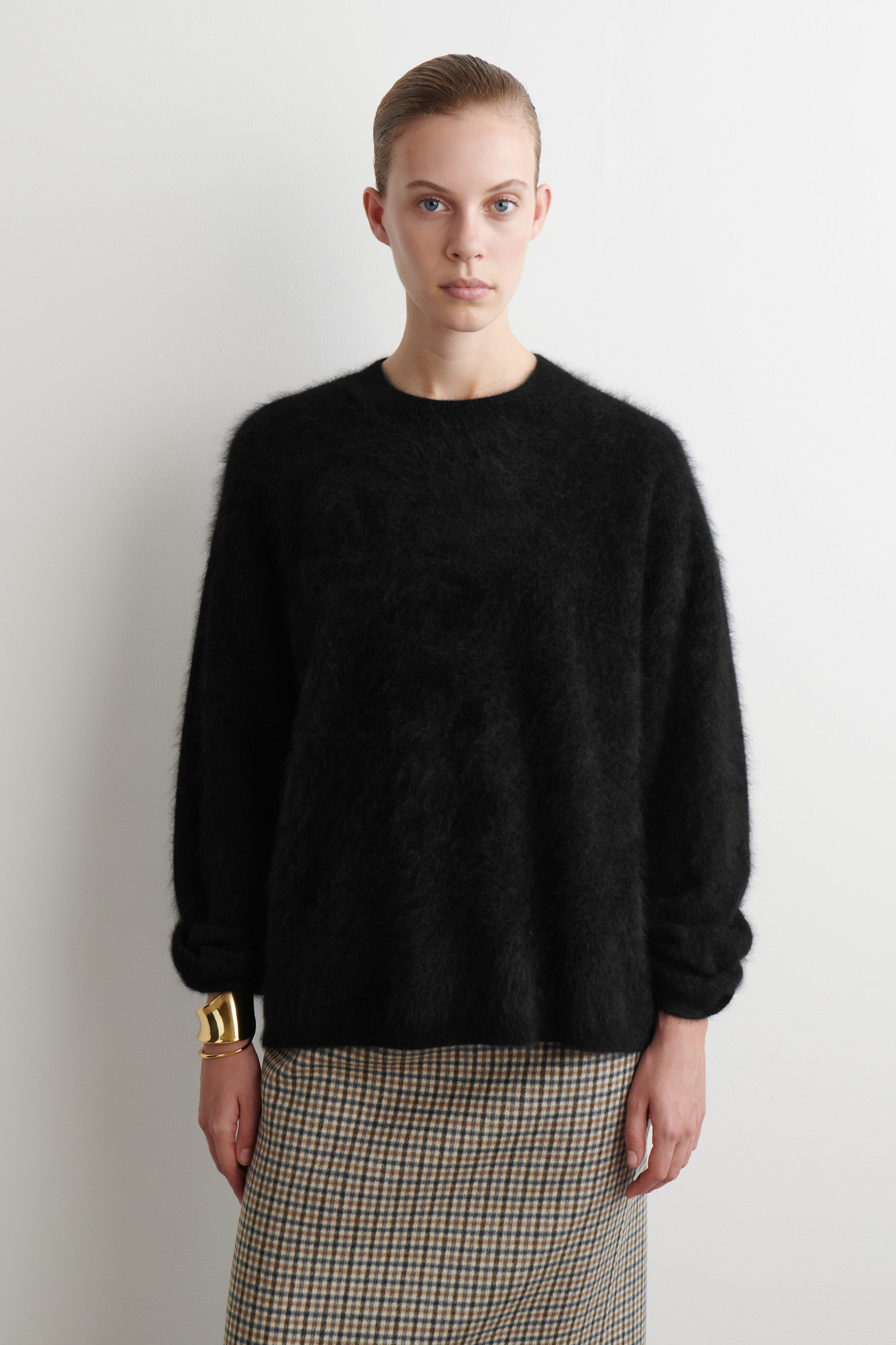 renoma HIGH GAUGE CREW NECK KNIT 黒 Vintage 90's up Renoma Black Sweater Renoma Sportswear
