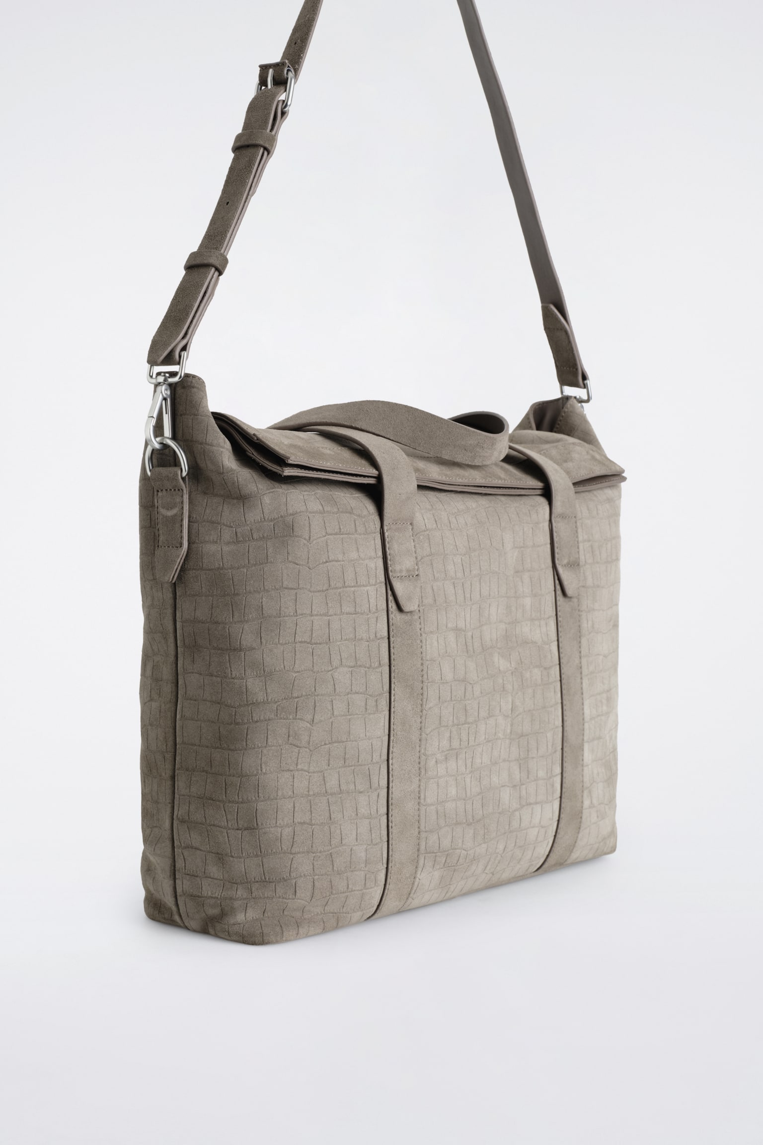 BRUNSWICK MESSENGER BAG - VELOURSLEDER - ELEFANTENGRAU - 5