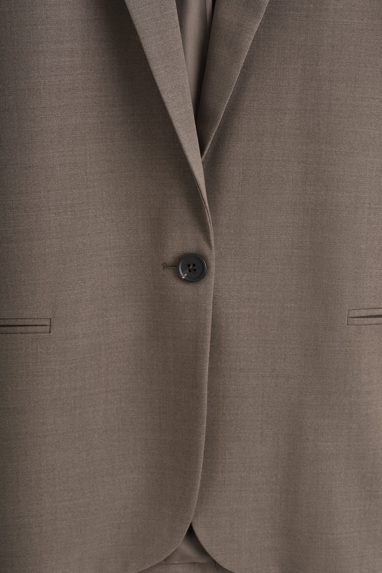 TWILL SINGLE-BREASTED BLAZER — BROWN