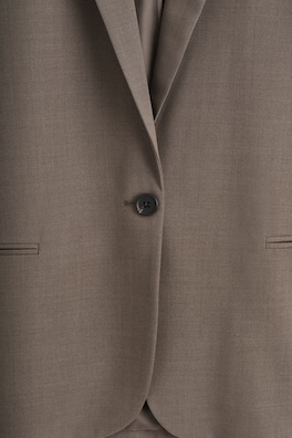 TWILL SINGLE-BREASTED BLAZER — BROWN 1
