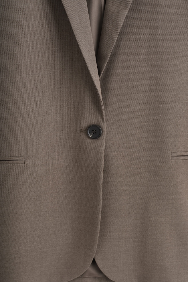 TWILL SINGLE-BREASTED BLAZER — BROWN