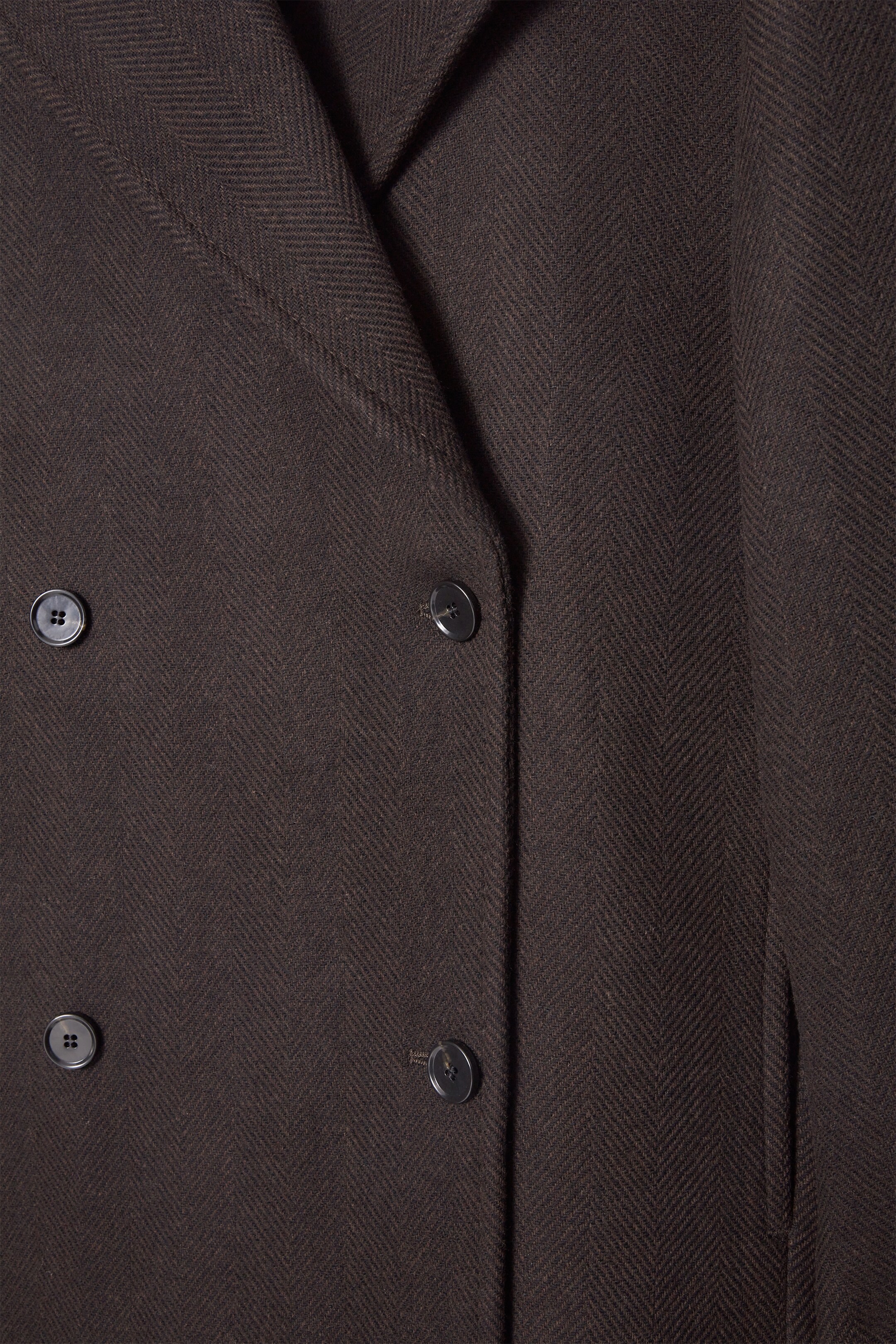 View larger image: DOUBLE-BREASTED WOOL-HERRINGBONE COAT - DARK BROWN - Ladies | H&M GB 2