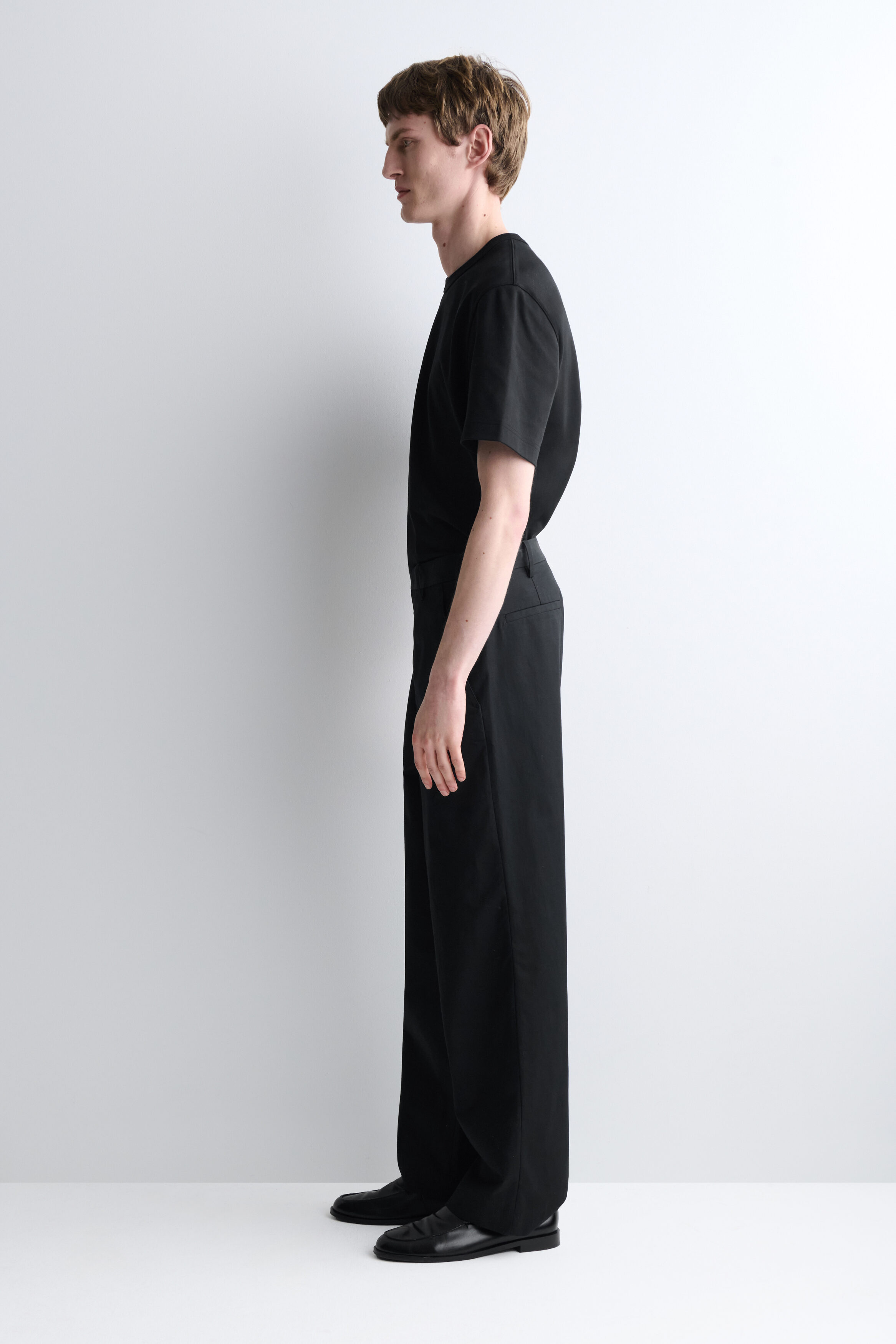 COTTON WIDE-LEG CHINOS - BLACK | COS CA
