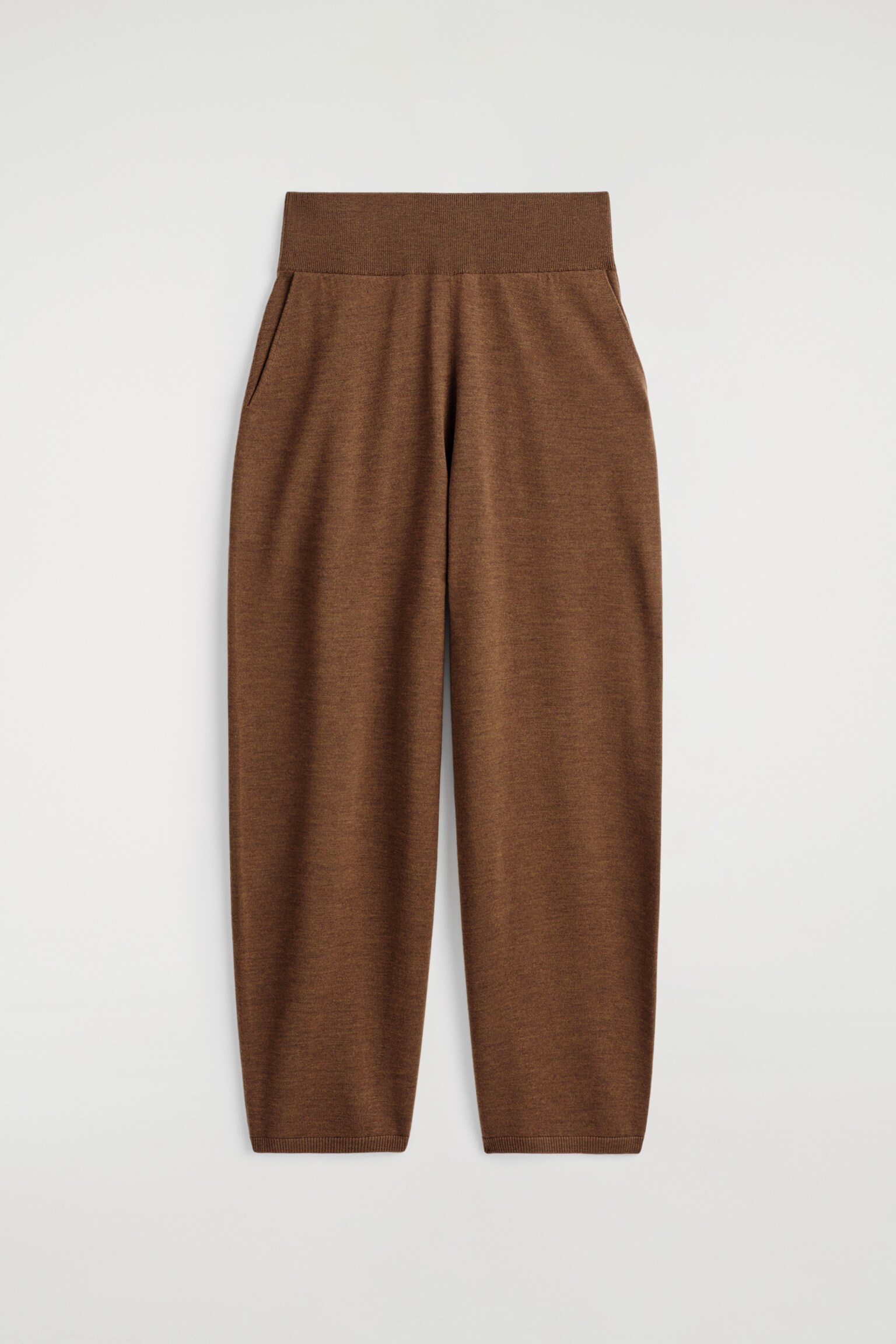 HOSE AUS MERINOWOLLE MIT BARREL-BEIN - BRAUN MELIERT/SCHWARZ - 2