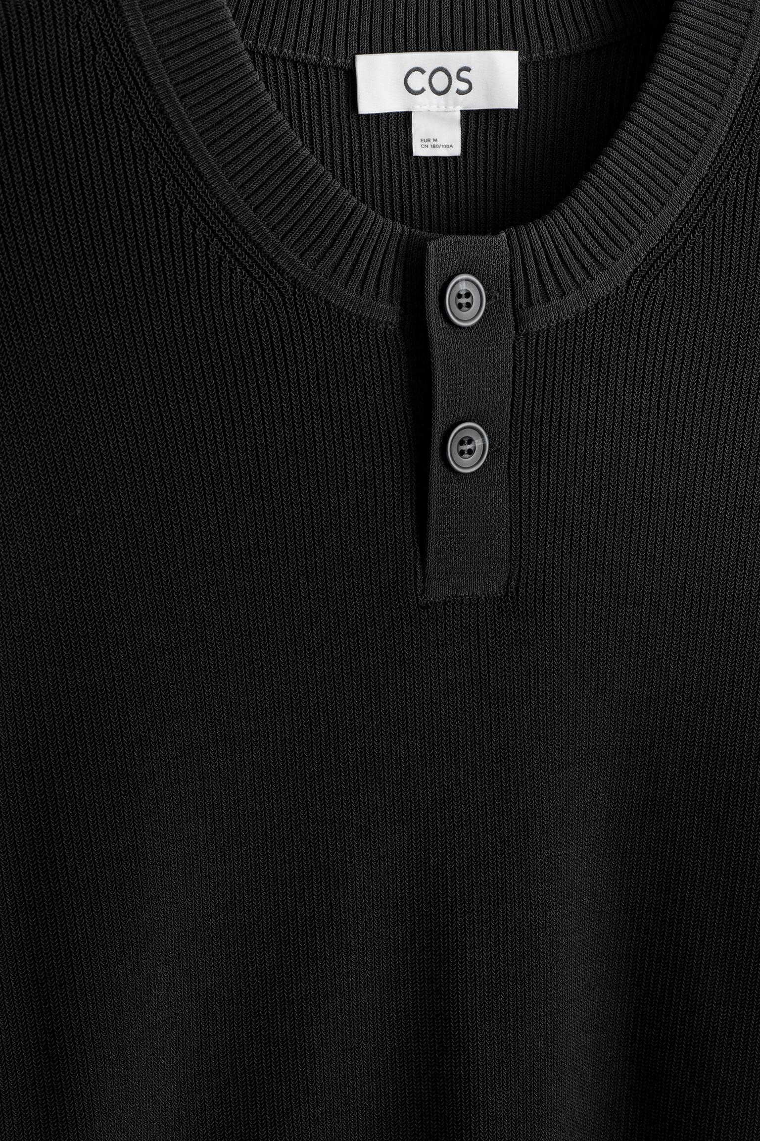 MAGLIONE HENLEY IN COTONE - NERO - 7