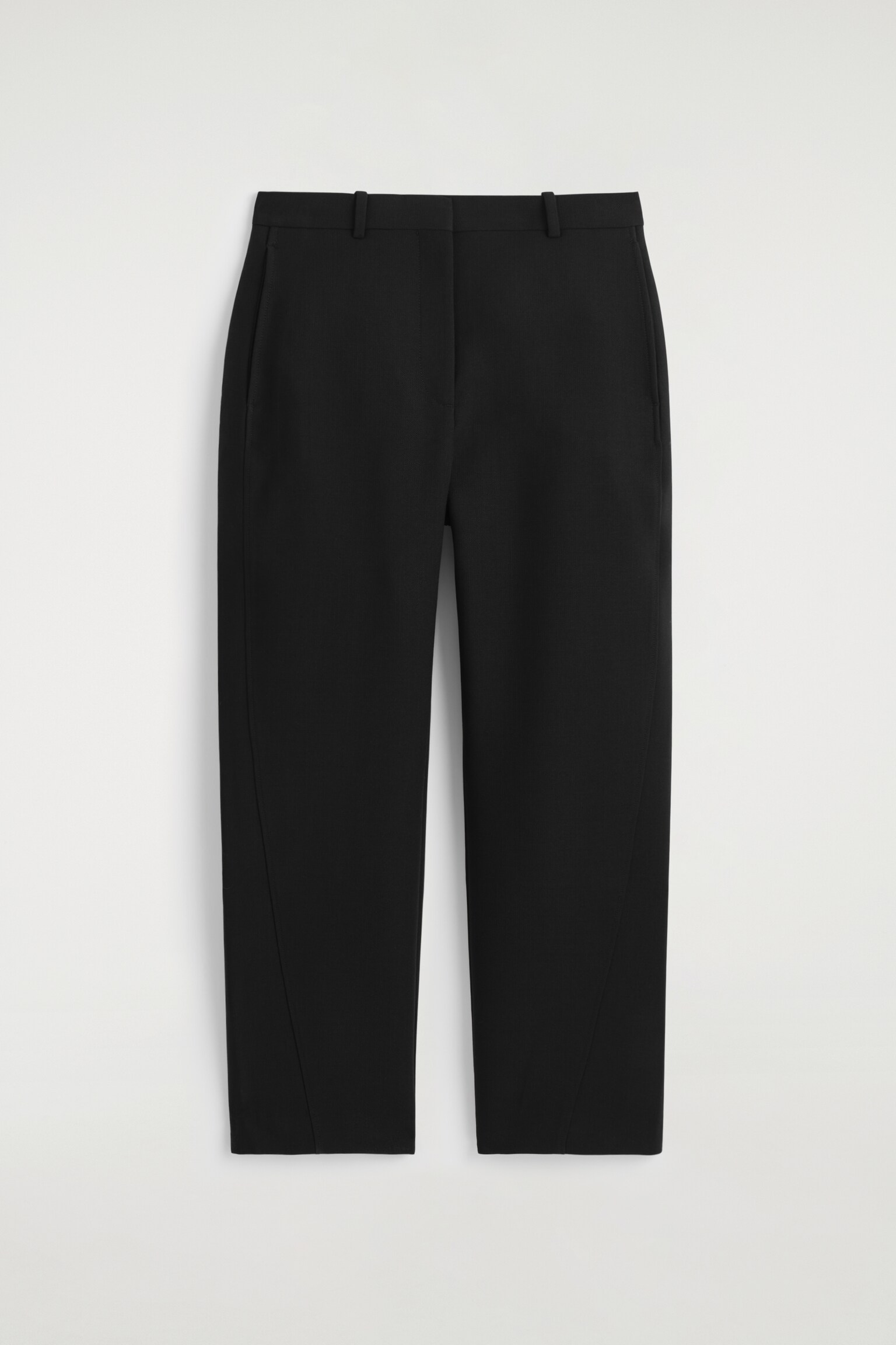 PANTALON COURT BARREL EN LAINE - NOIR/VERT FONCÉ/TAUPE - 2