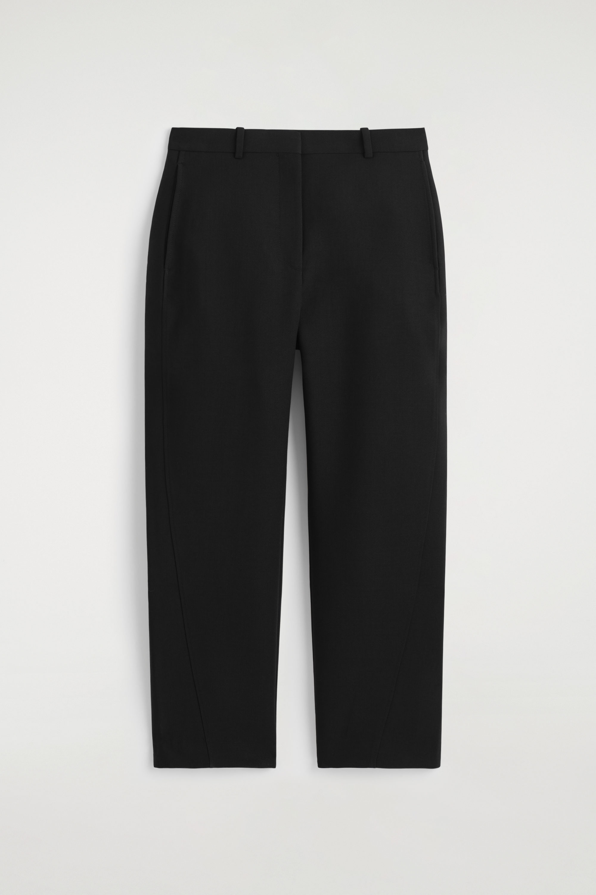 WIDE-LEG WOOL CARGO TROUSERS - BLACK | COS