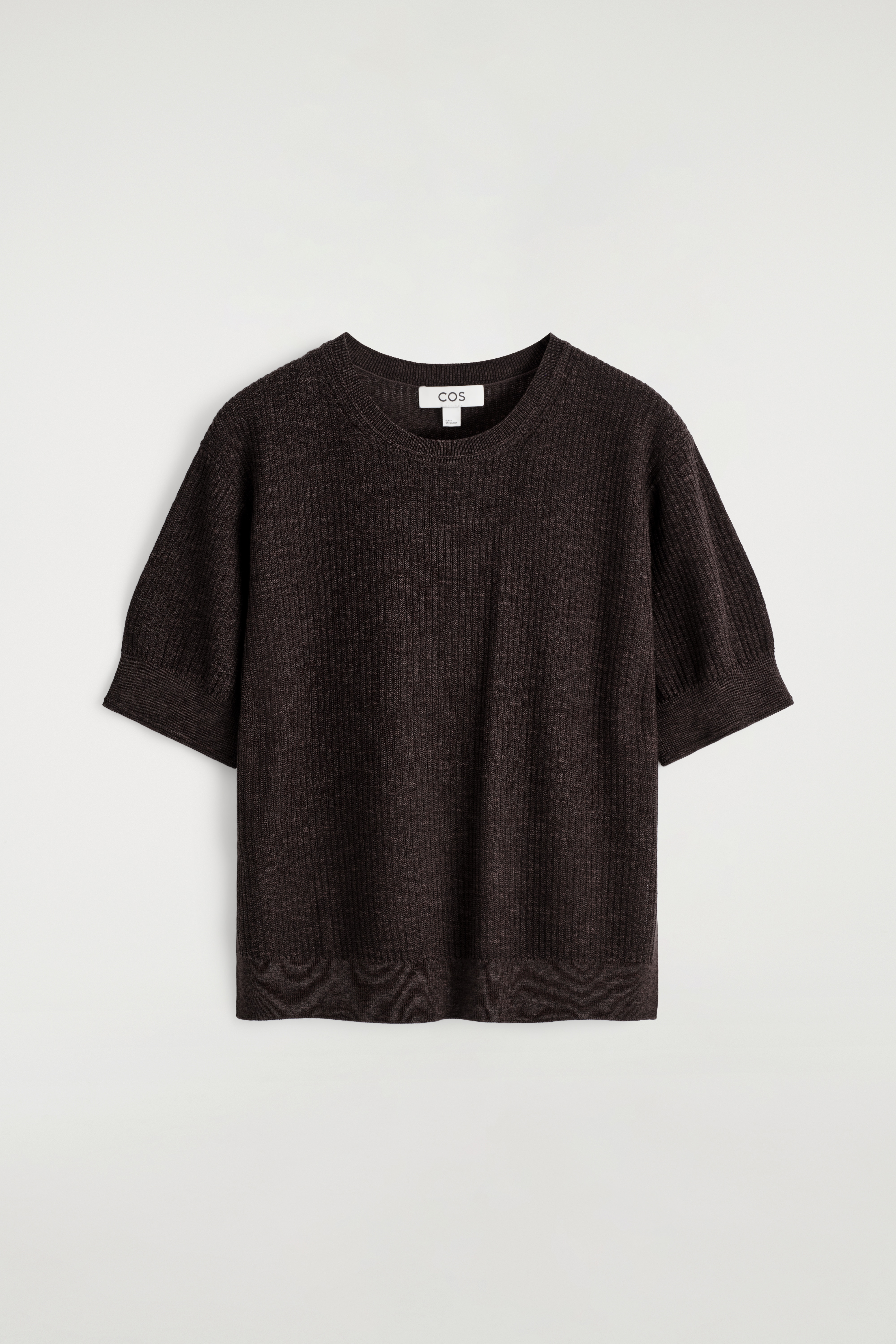 MERINO WOOL-BLEND T-SHIRT - DARK BROWN