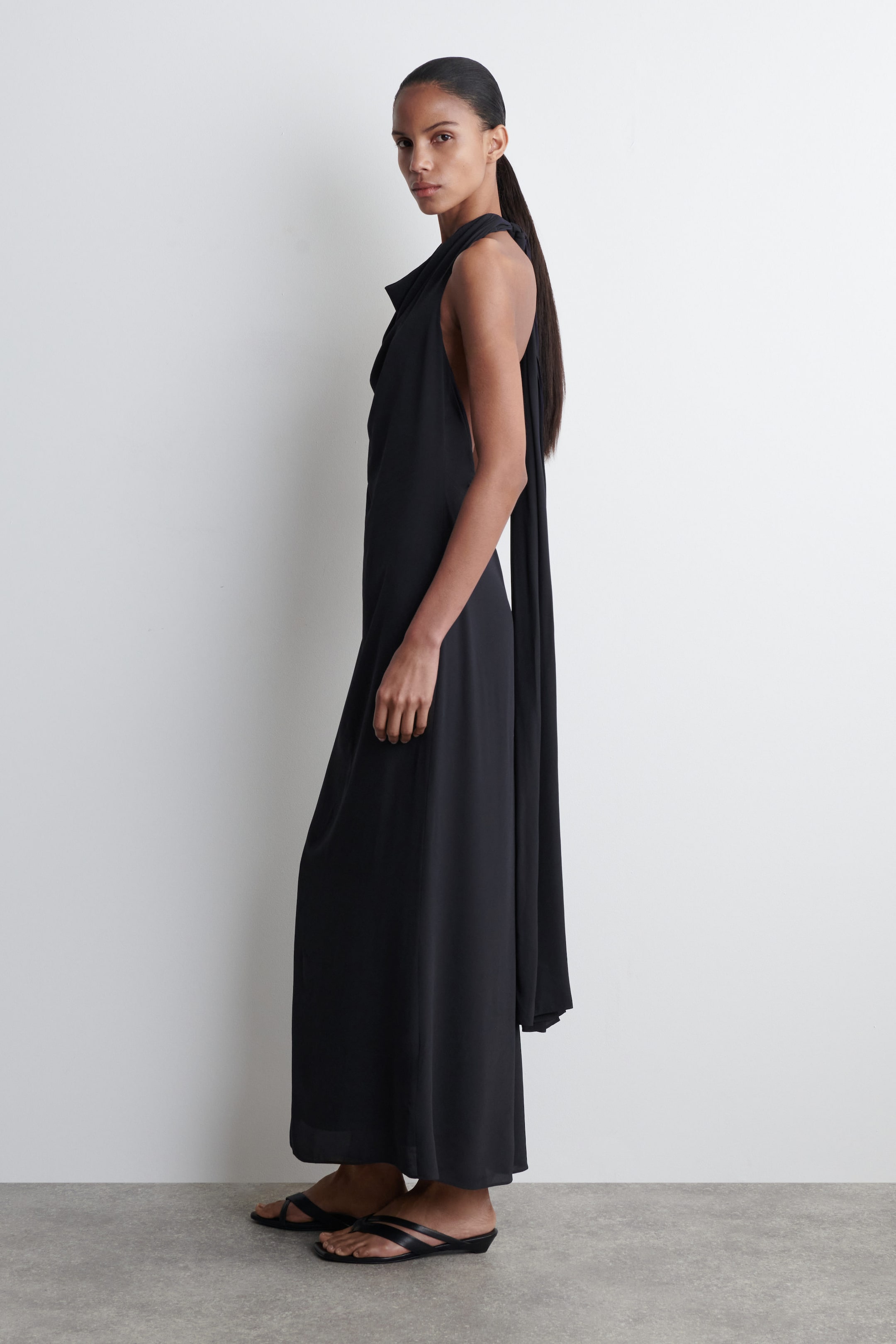COWLNECK MAXI DRESS