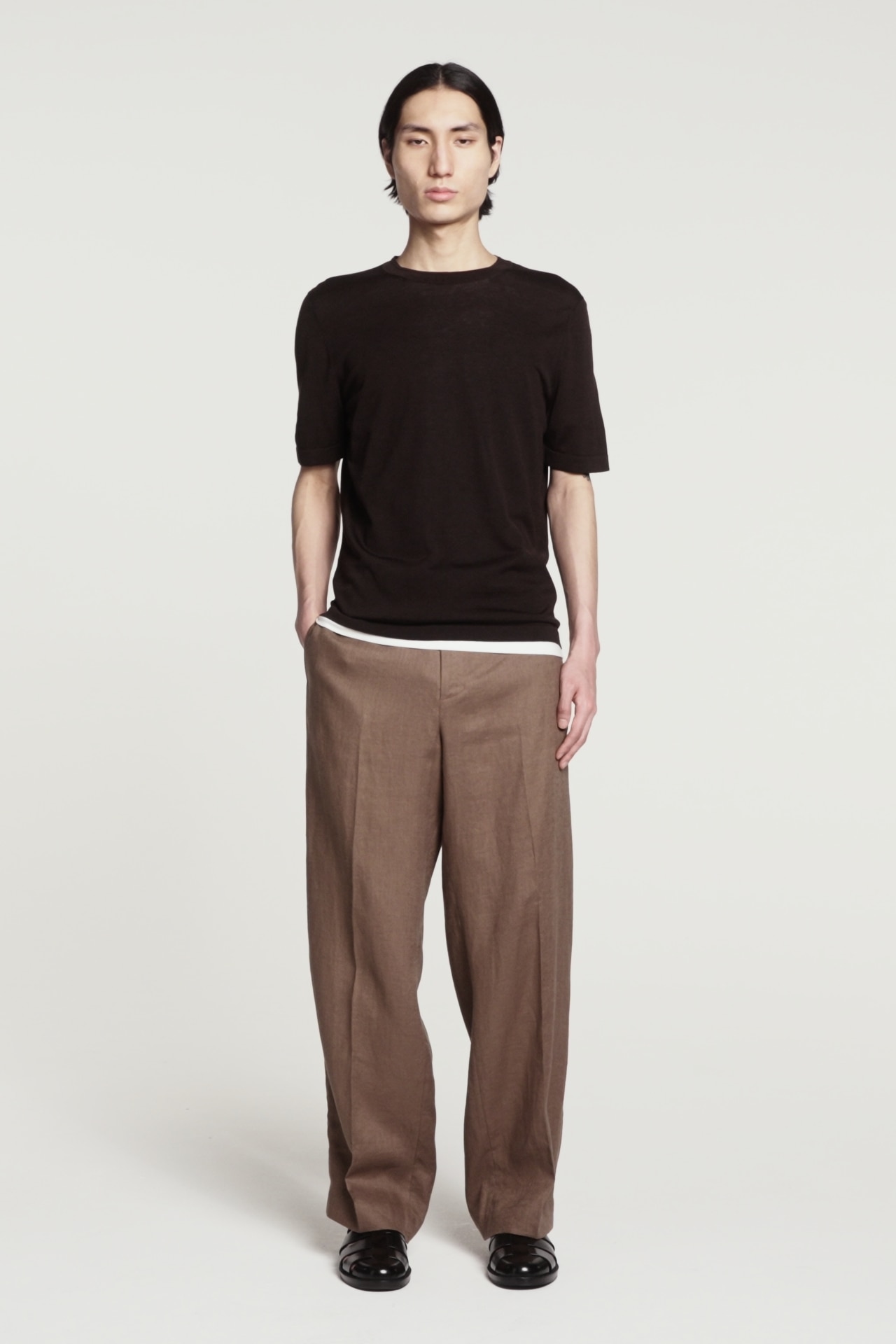 パンツ louren handsome straight pants Wave Linen Full Pants – La Garçonne
