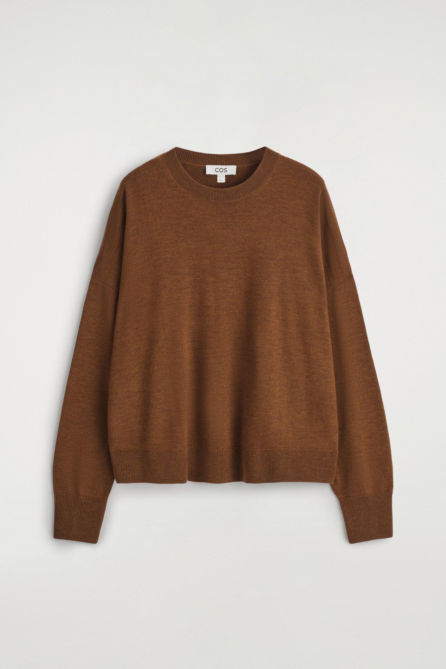 PULLOVER AUS MERINOWOLLE MIT RUNDHALSAUSSCHNITT - BRAUN MELIERT/SCHWARZ - 2