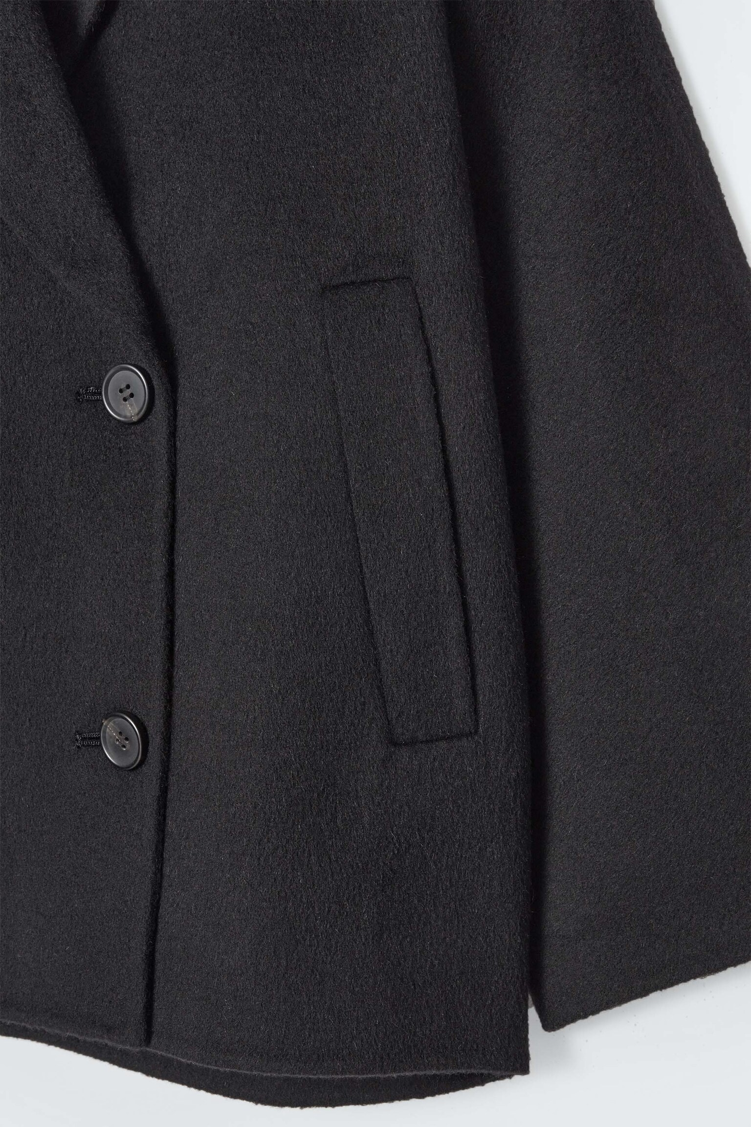CABANJACKE AUS DOUBLEFACE-WOLLE - SCHWARZ - 3