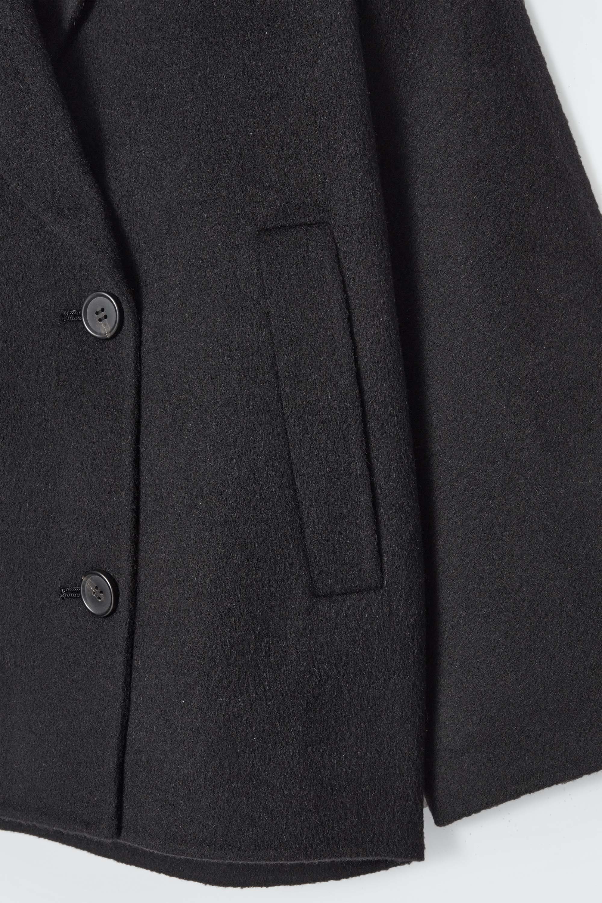 DOUBLE-FACED WOOL PEA COAT - BLACK | COS