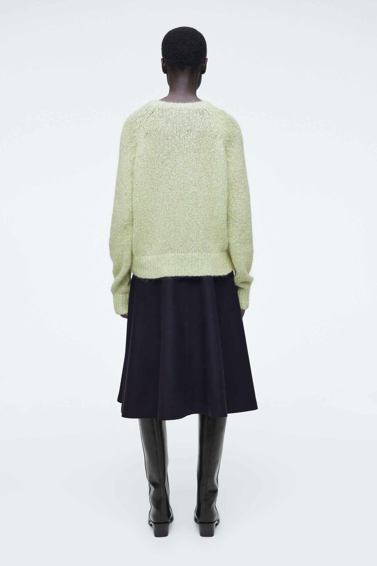 MAGLIONE IN MISTO MOHAIR SCREZIATO - VERDE MÉLANGE - 6