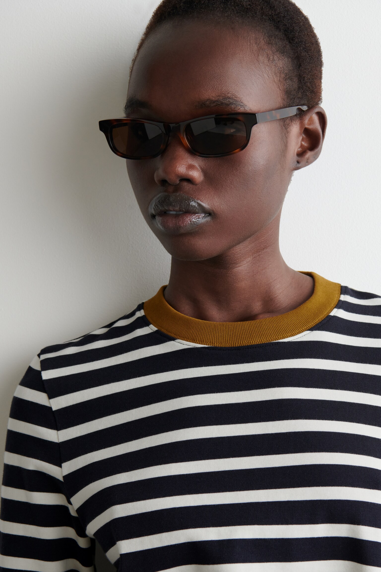 CLEAN CUT REGULAR LONG-SLEEVED T-SHIRT - ECRU / NAVY / BROWN / STRIPED/white/GREEN MÉLANGE/LIGHT GREEN/NAVY / STRIPED/BRIGHT RED/BROWN / STRIPED/BLACK/OLIVE-GREEN MÉLANGE/WHITE / BROWN/DARK PURPLE/BRIGHT GREEN/ORANGE/DUSTY PINK/BEIGE / UNDYED/BEIGE / STRIPED/GREY / STRIPED/LIGHT BLUE - 6