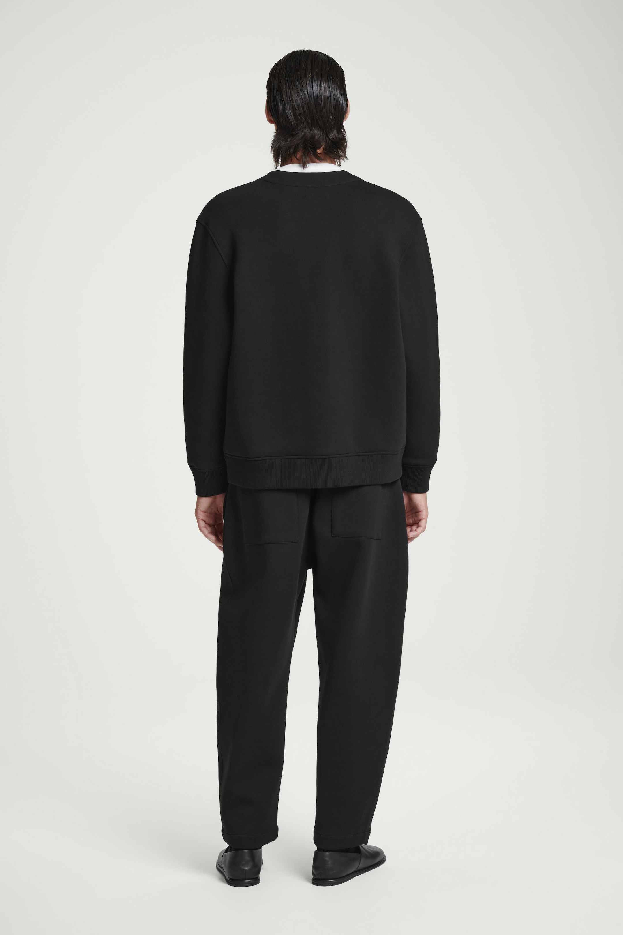 SCUBA-JERSEY BARREL-LEG PANTS