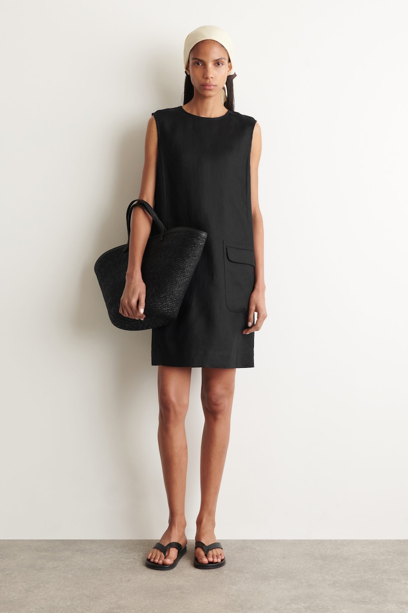mini black sleeveless dress *Crystal Mini Dress (Black), S