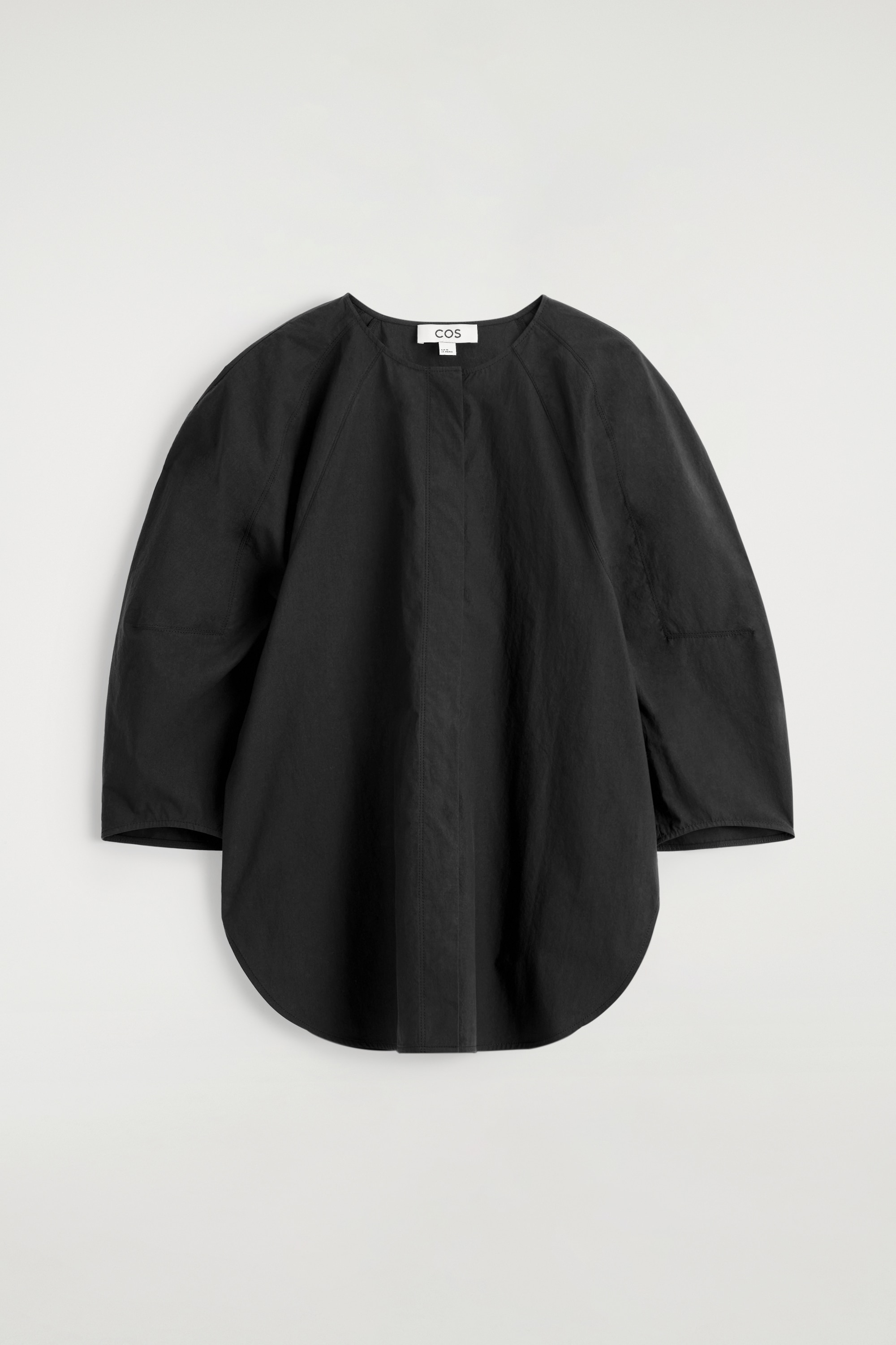 BLUSA SCULTOREA IN POPELINE DI COTONE PIMA - NERO/BIANCO/VERDE