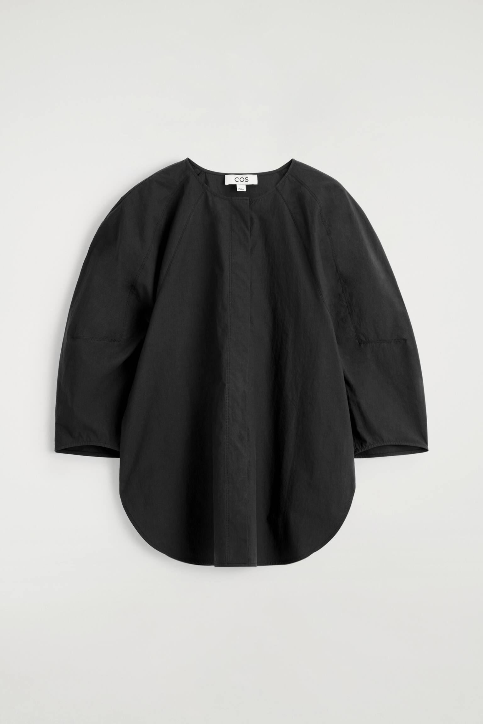 BLUSA SCULTOREA IN POPELINE DI COTONE PIMA - NERO/BIANCO/VERDE - 2