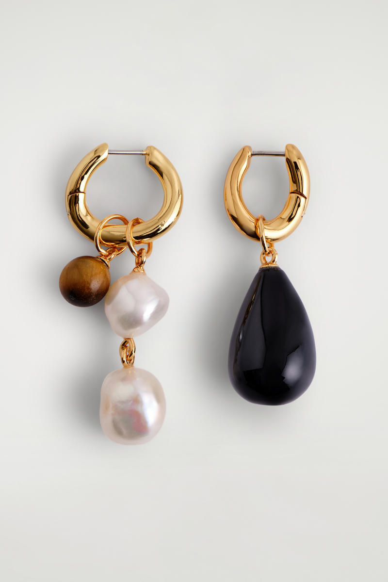Twisted Hoop Charm Earrings