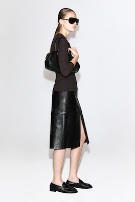 CREPE-JERSEY LONG-SLEEVED T-SHIRT — BROWN 4