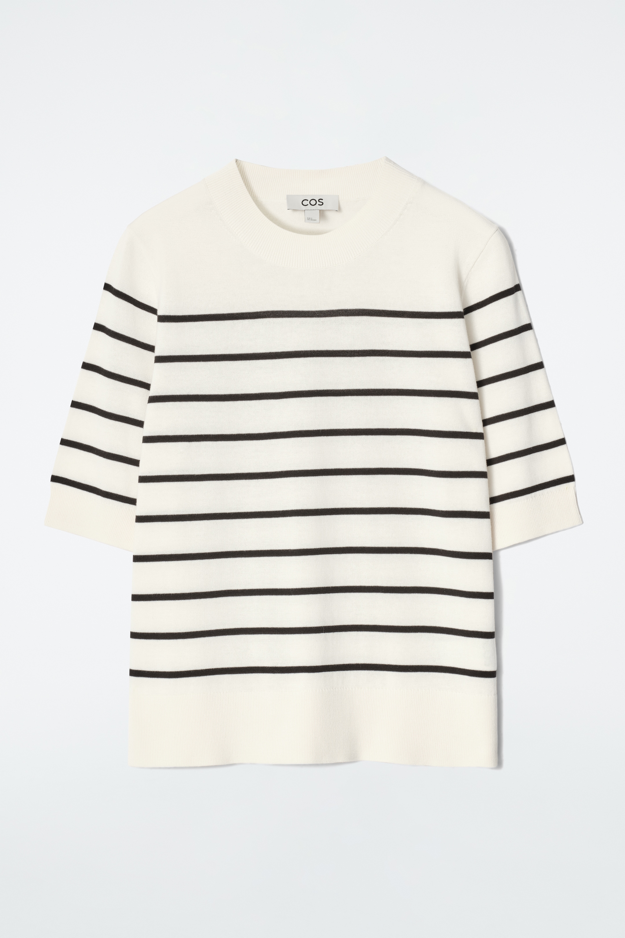 View larger image: REGULAR KNITTED T-SHIRT - OFF-WHITE / STRIPED - Ladies | H&M GB 6