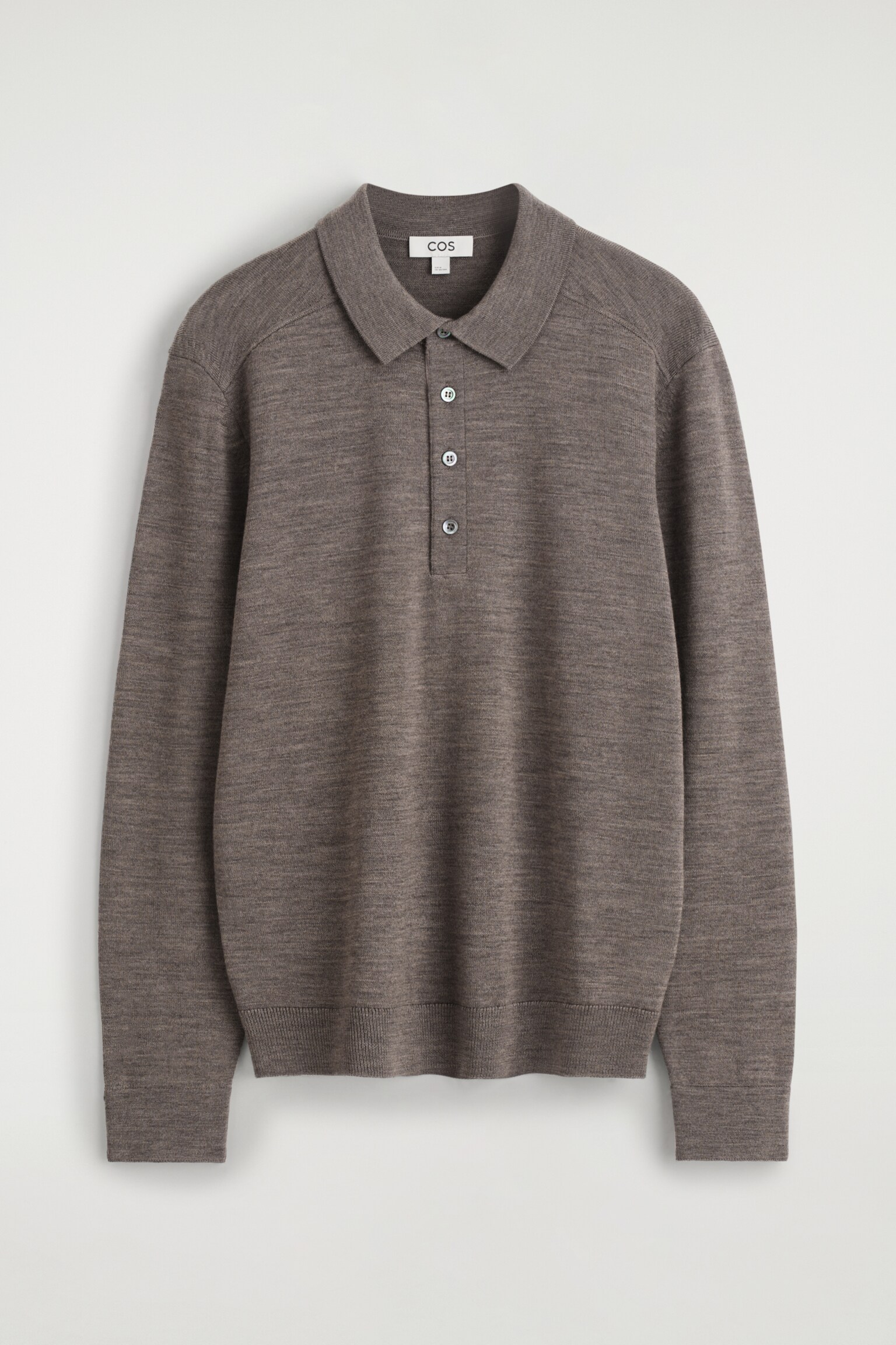 POLO EN MAILLE DE MÉRINOS - BEIGE CHINÉ - 2