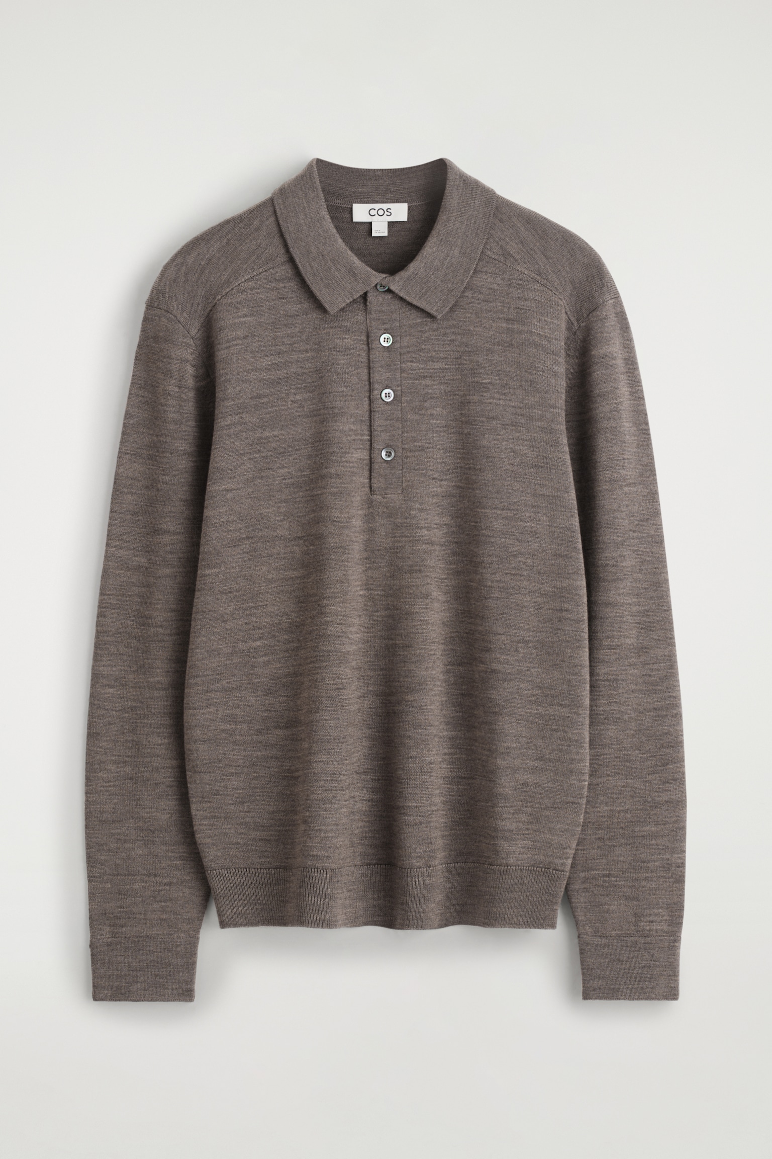POLO EN MAILLE DE MÉRINOS - GRIS CHINÉ - 2