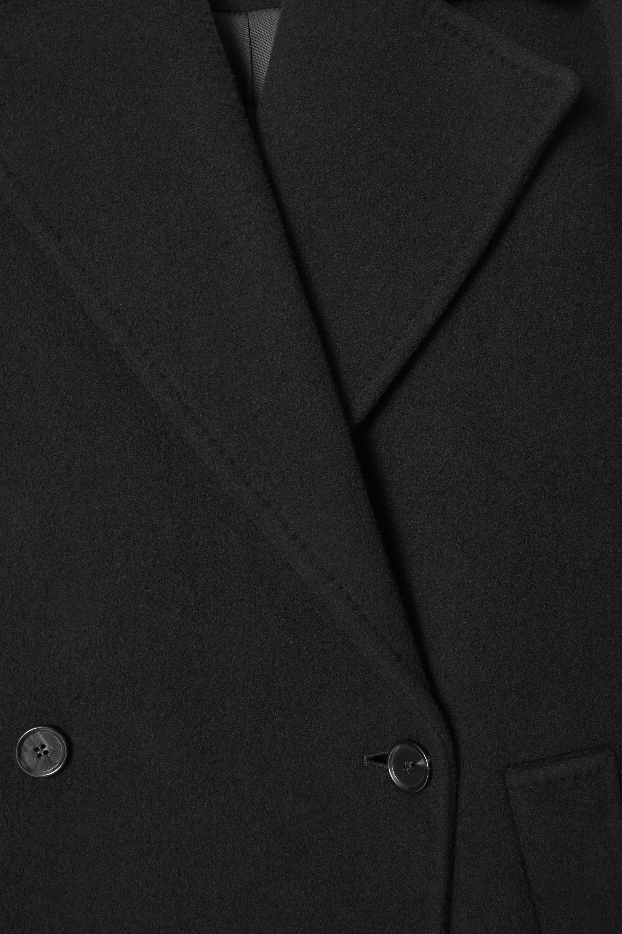 View larger image: OVERSIZED DOUBLE-BREASTED WOOL COAT - BLACK - Ladies | H&M GB 4