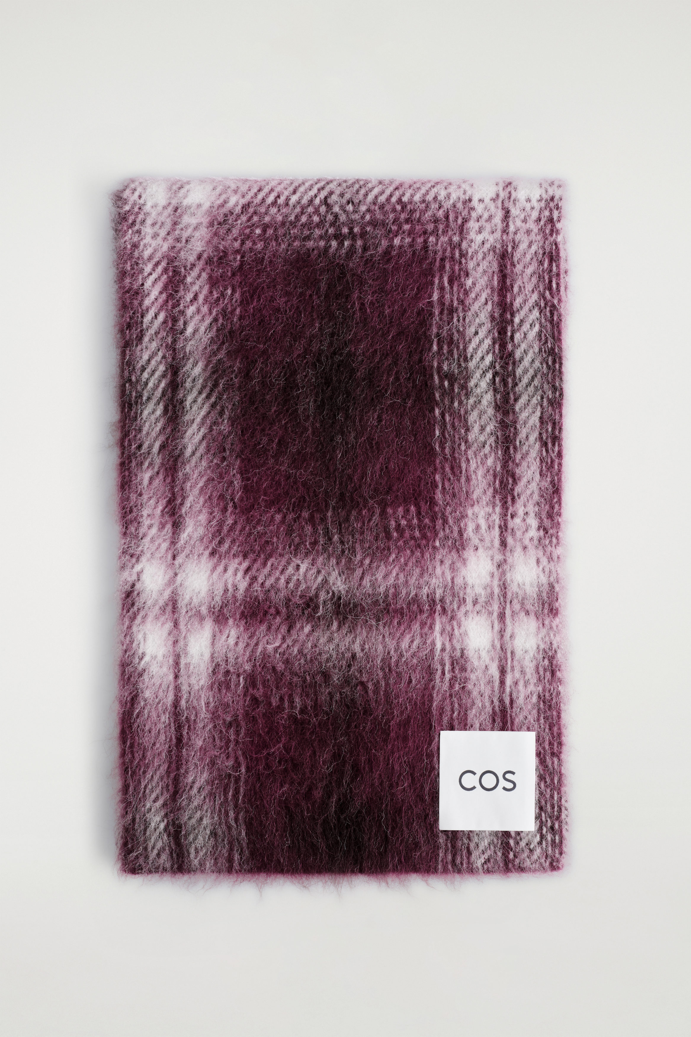 CHECKED ALPACA-BLEND SCARF - BURGUNDY / CHECKED | COS US