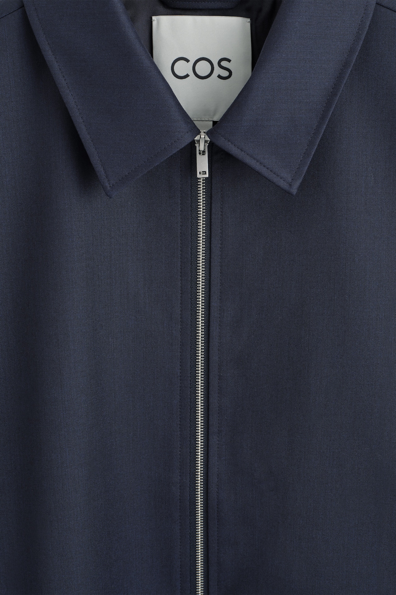 TAILORED WOOL ZIP-UP JACKET — BLUE