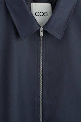 TAILORED WOOL ZIP-UP JACKET — BLUE 7