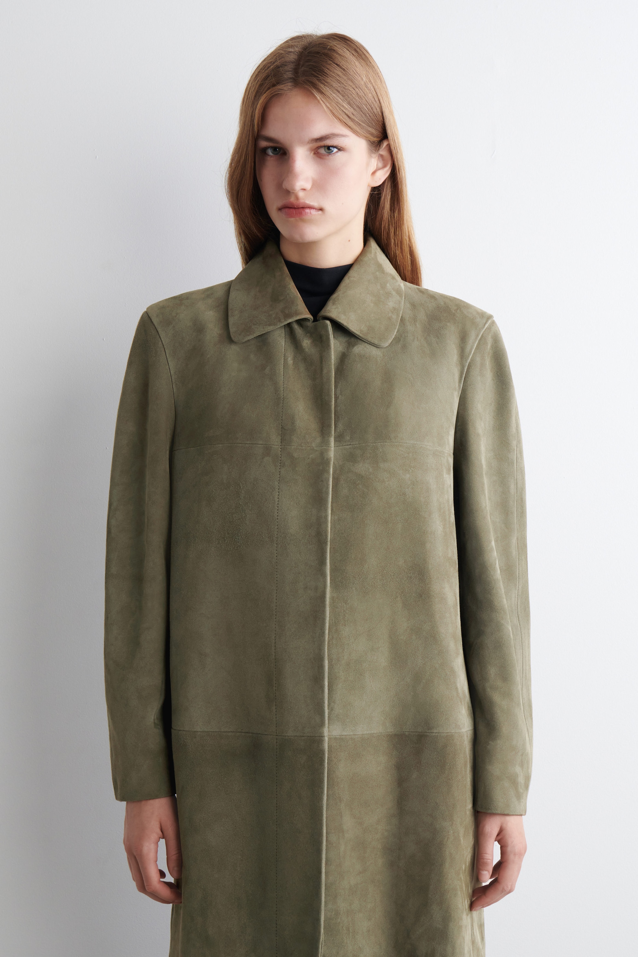 COLLARED SUEDE COAT