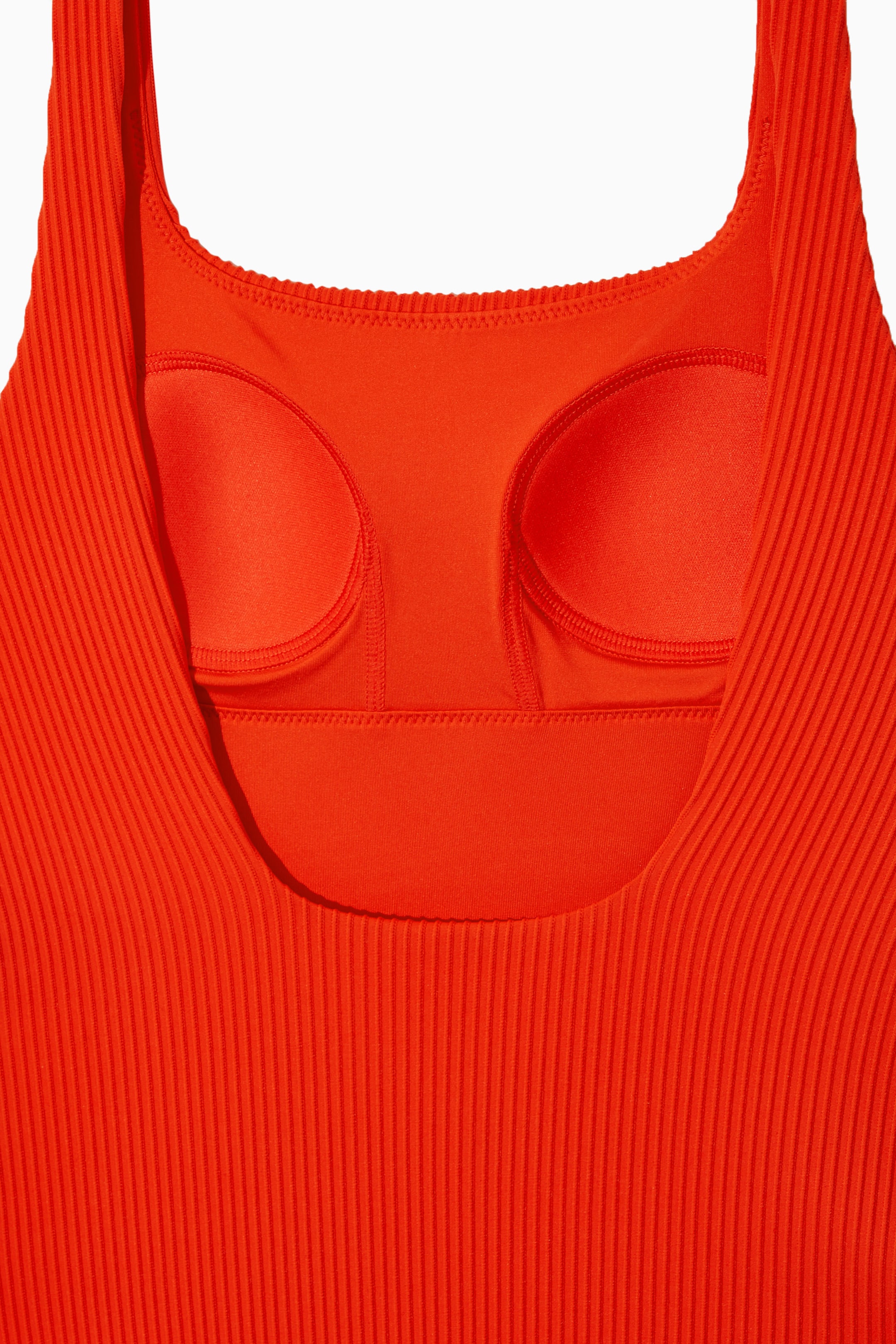 SQUARE-NECK RIBBED PADDED SWIMSUIT