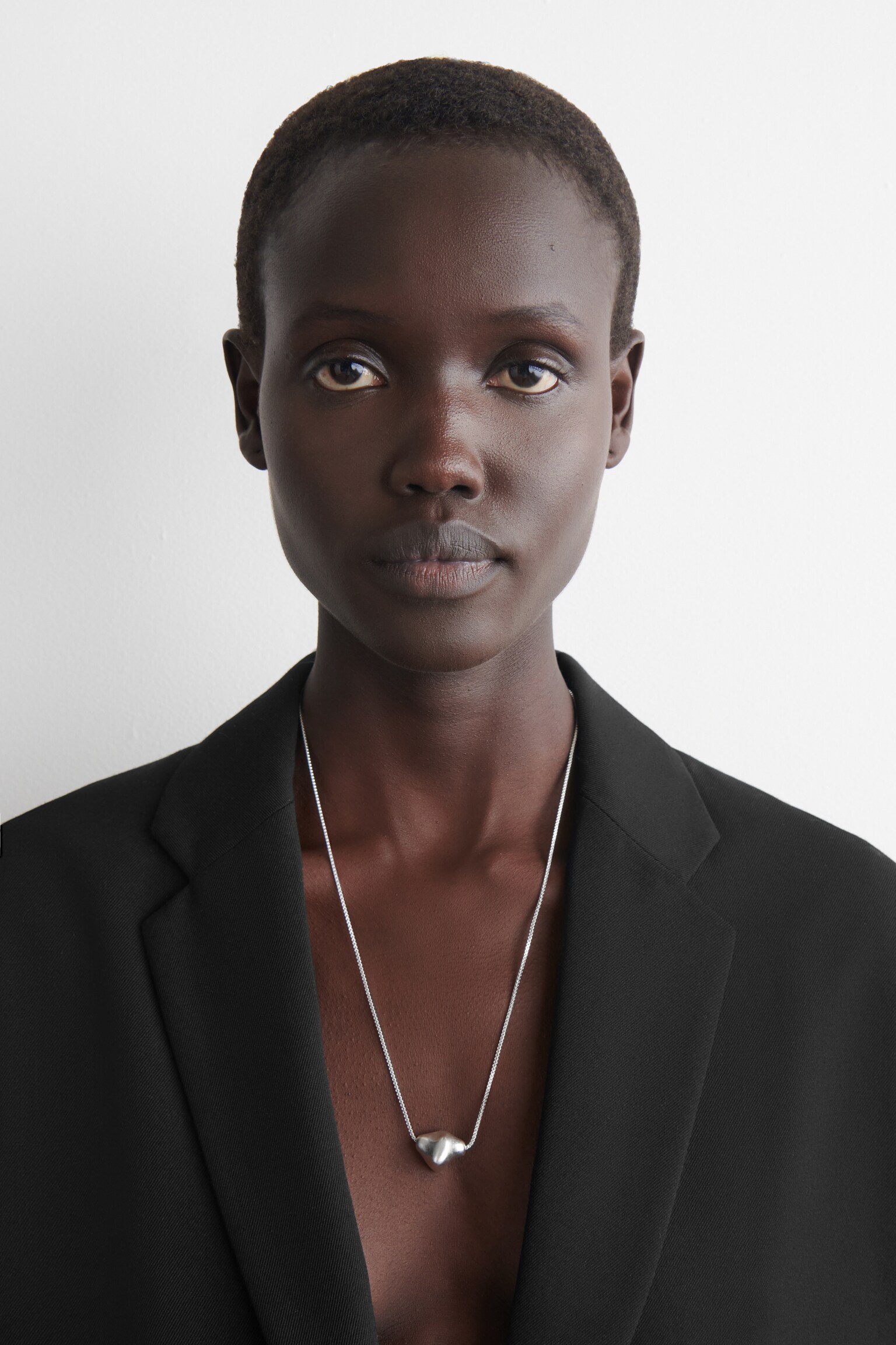 שרשרת תליון מותכת - SILVER - 3