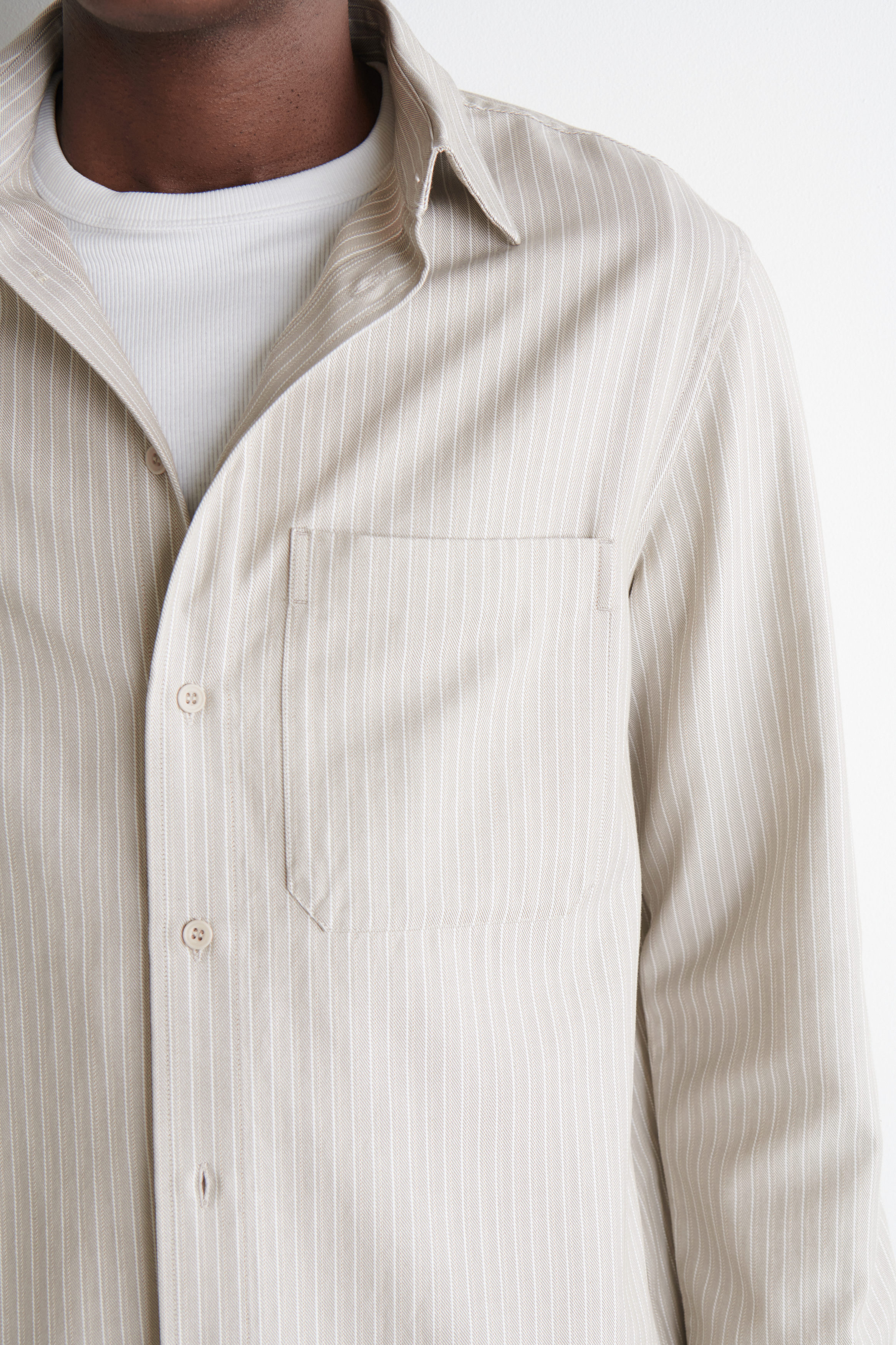 RELAXED TWILL SHIRT - MOLE / STRIPED | COS US