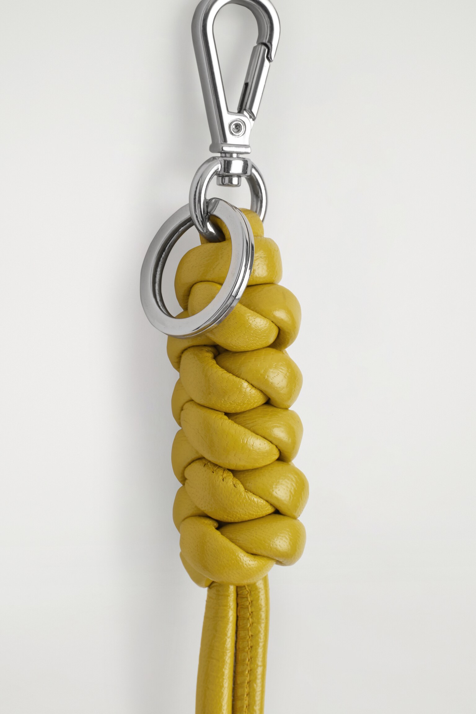 PORTE-CLÉS ÉPAIS EN CUIR NOUÉ - JAUNE - 3