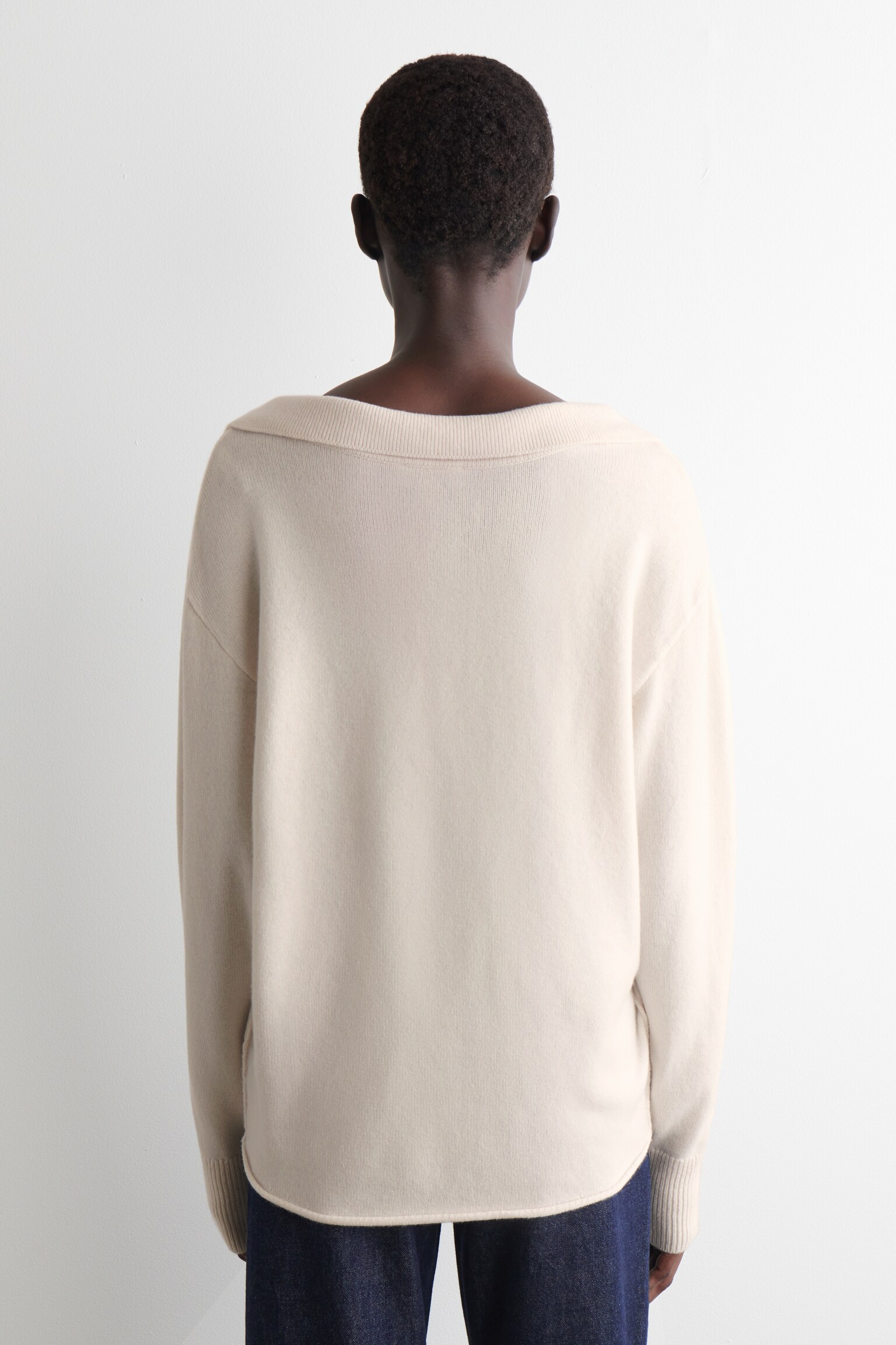 PULL POLO EN LAINE MÉRINOS - IVOIRE/NOIR/BEIGE CHINÉ - 6