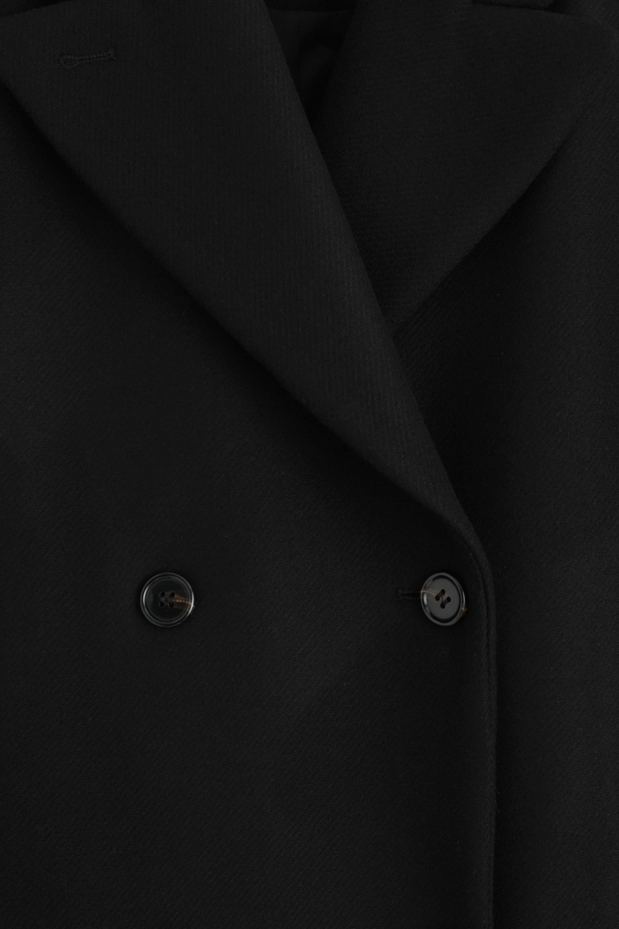 TAILORED DOUBLE-BREASTED WOOL LONG COAT