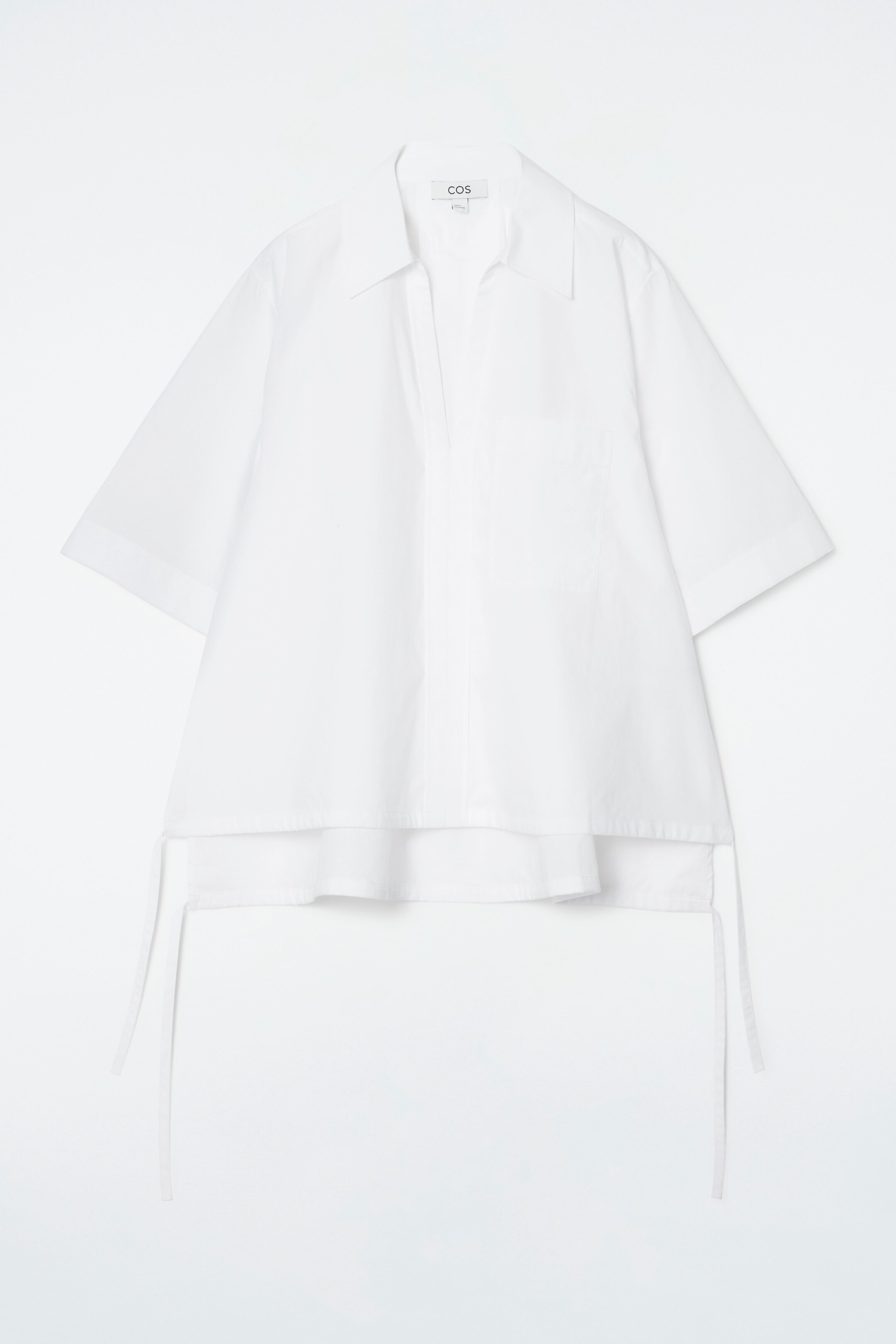 Ingrandisci l'immagine: OPEN-COLLAR DRAWSTRING BLOUSE - WHITE - DONNA | H&M CH 1